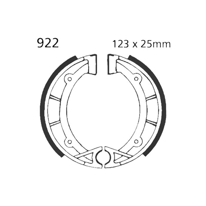 EBC 922 Motorcycle Replacement Front Left Brake Shoes - 123 x 25mm