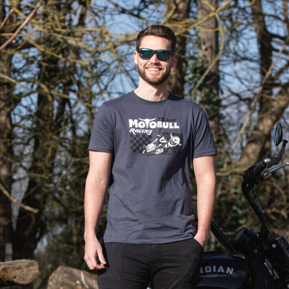 MotoBull Racing Team T-Shirt Ink Grey  - FREE UK Shipping, FREE 365 Day Returns | Moto Central