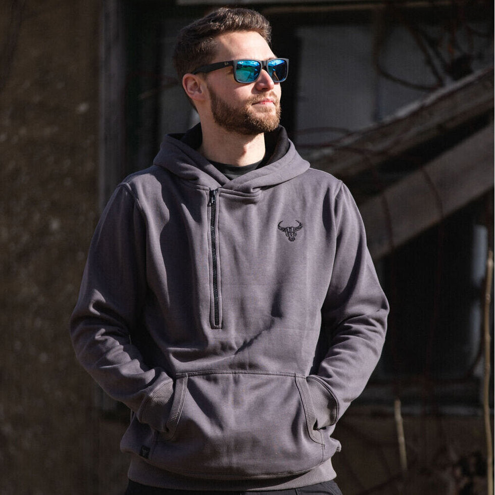 MotoBull Helmet Hoodie Grey - FREE UK Shipping, FREE 365 Day Returns | Moto Central