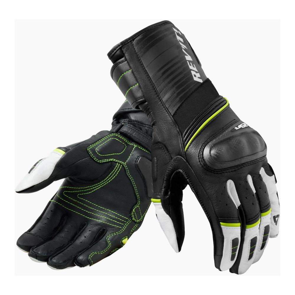 Revit RSR 4 Leather Gloves Black / Neon Yellow