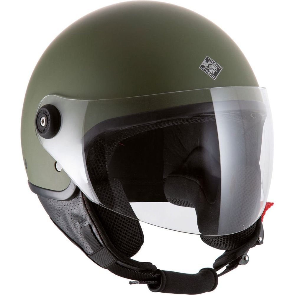 Tucano Urbano EL'Jettin Demi-Jet Open Face Helmet Matt Airborne Green - FREE UK Shipping, FREE 365 Day Returns | Moto Central