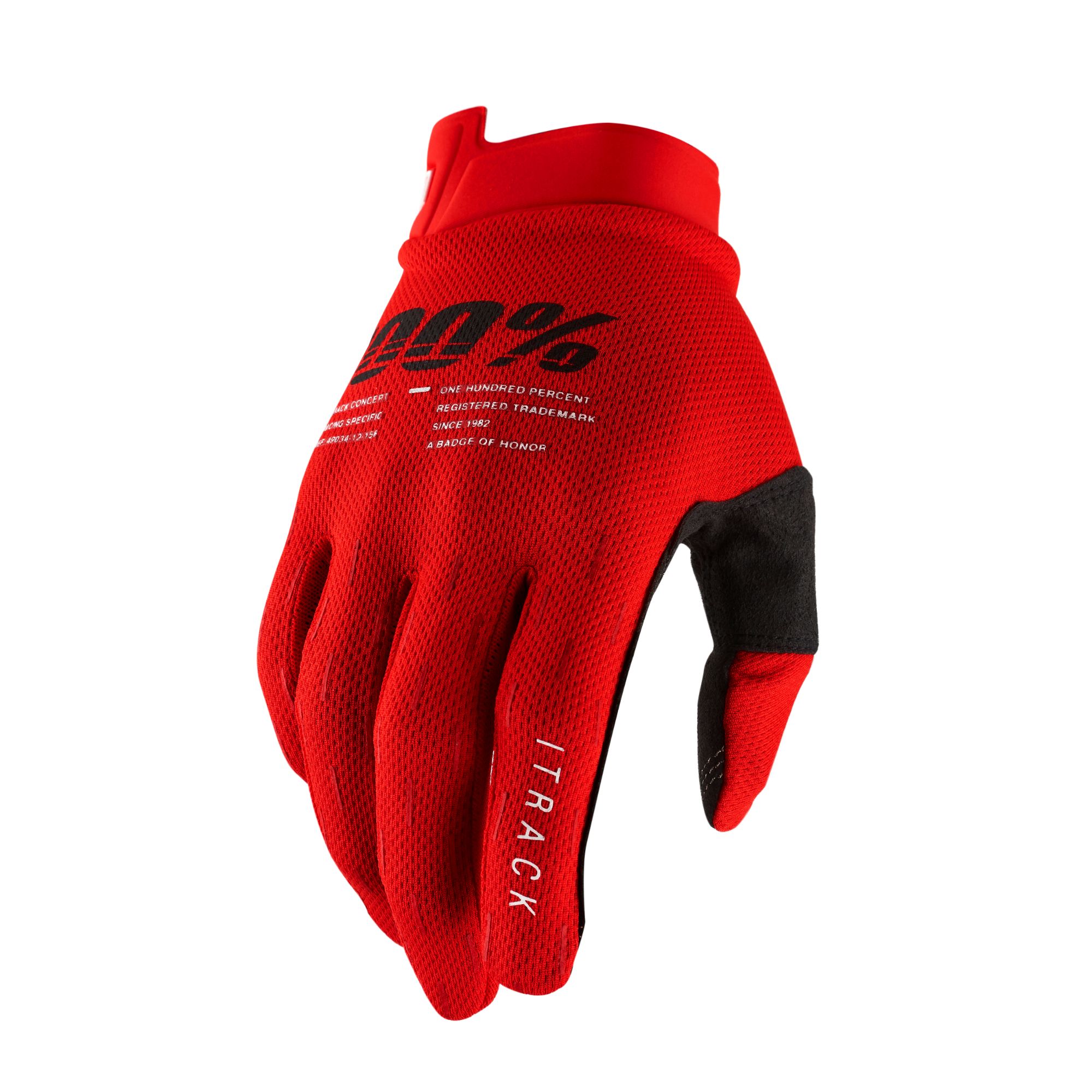 100% iTrack Gloves Red - FREE UK Shipping, FREE 365 Day Returns | Moto Central