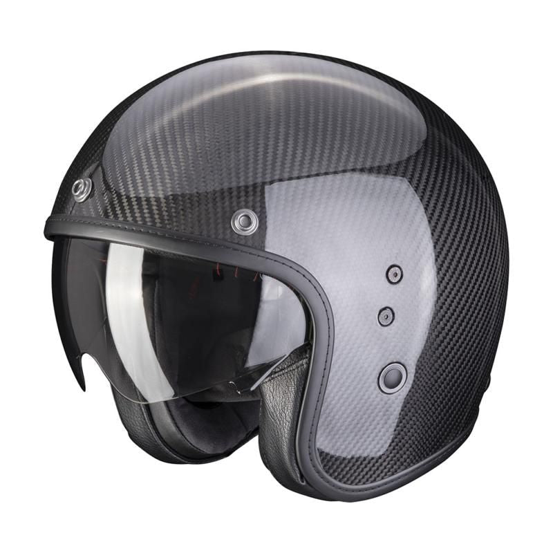 Scorpion Belfast Evo Carbon Open Face Helmet Solid Black