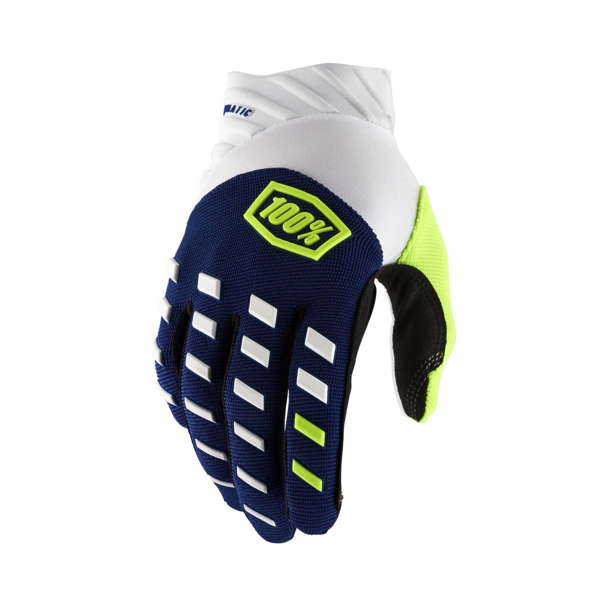 100% Airmatic Gloves Navy / White - FREE UK Shipping, FREE 365 Day Returns | Moto Central