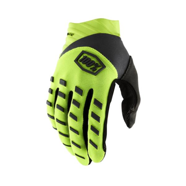 100% Airmatic Youth Gloves Fluo Yellow / Black - FREE UK Shipping, FREE 365 Day Returns | Moto Central