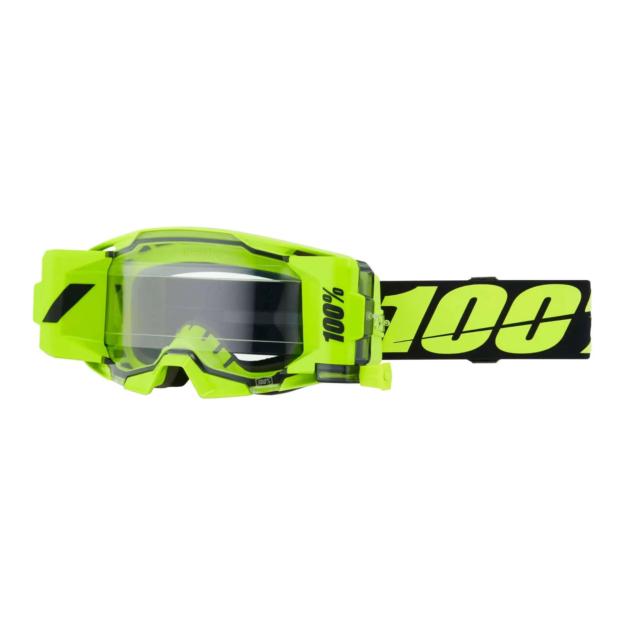 100% ARmatic Forecast Goggles Neon Yellow / Clear - FREE UK Shipping, FREE 365 Day Returns | Moto Central