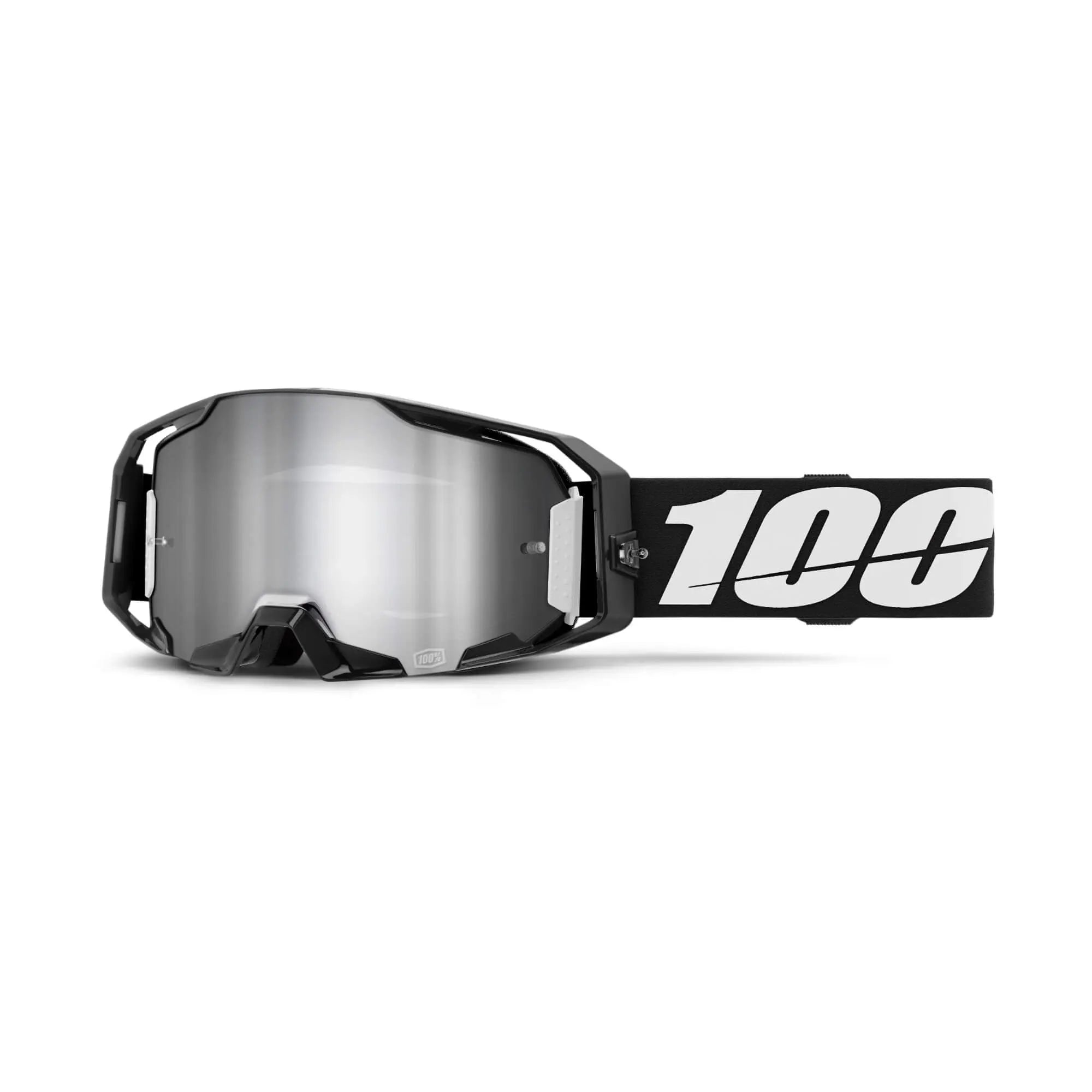 100% ARmatic Goggles Black / Mirror Silver Flash Lens - FREE UK Shipping, FREE 365 Day Returns | Moto Central