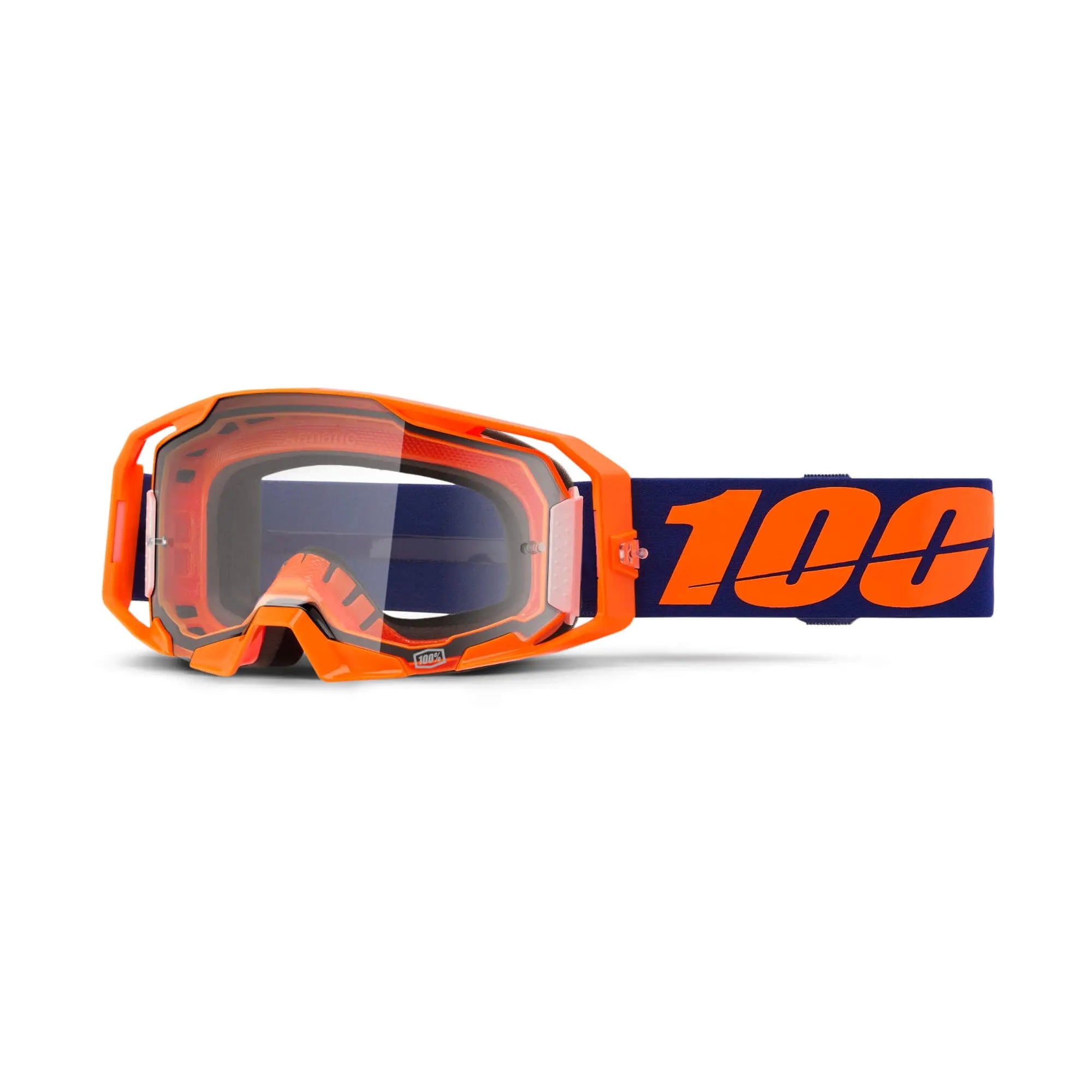 100% ARmatic Goggles Neon Orange / Clear Lens - FREE UK Shipping, FREE 365 Day Returns | Moto Central