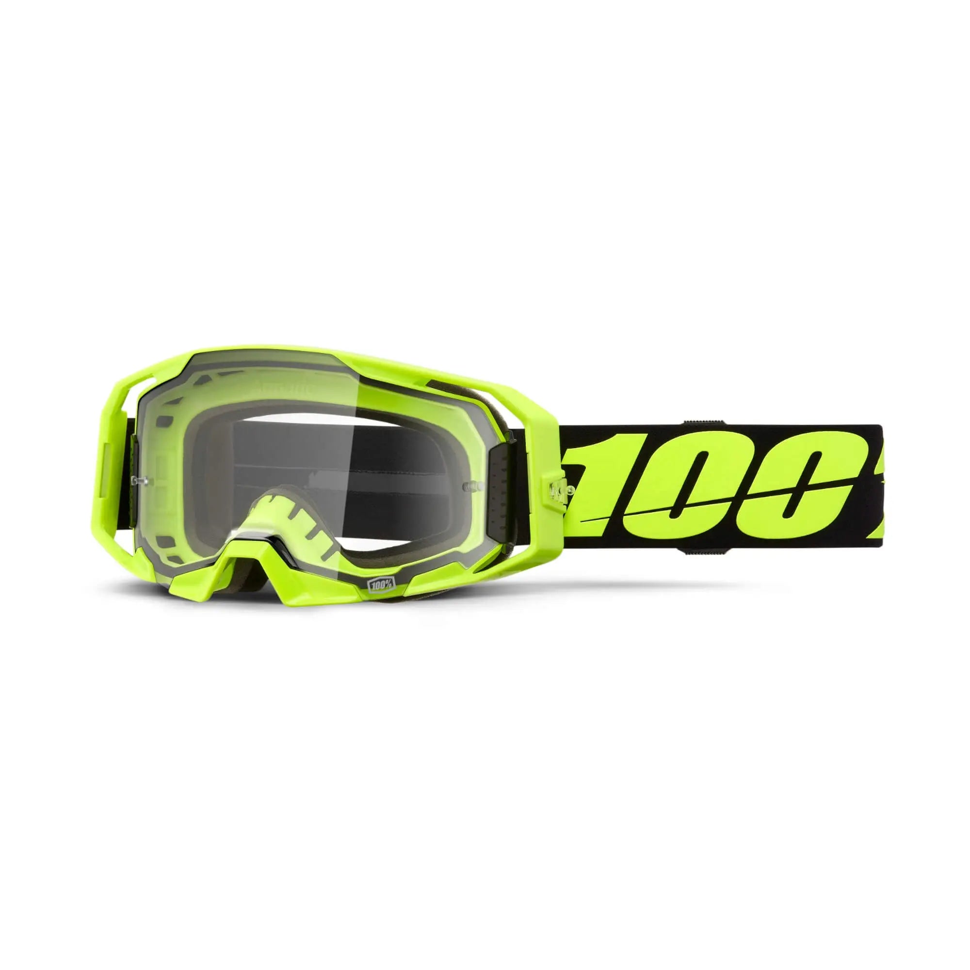 100% ARmatic Goggles Neon Yellow / Clear Lens - FREE UK Shipping, FREE 365 Day Returns | Moto Central