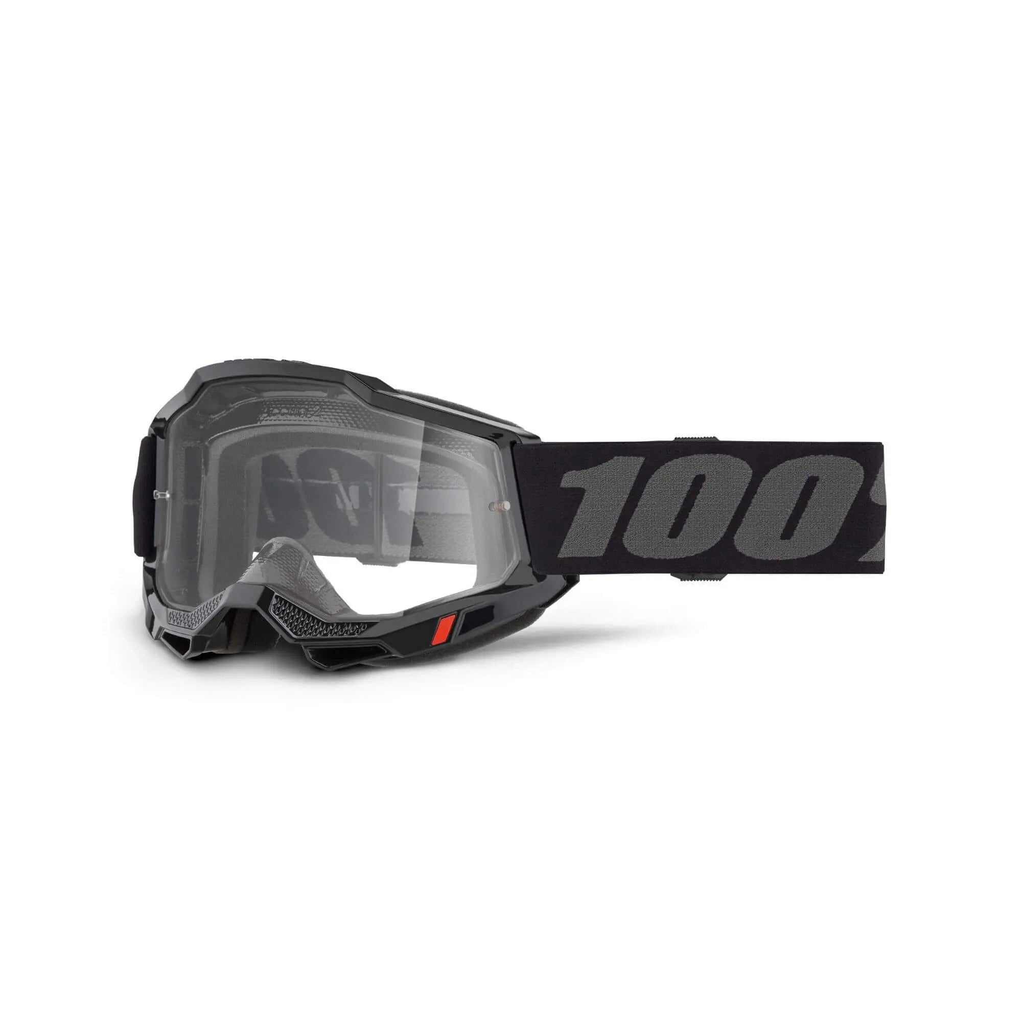 100% Accuri 2 Goggles Black / Clear Lens - FREE UK Shipping, FREE 365 Day Returns | Moto Central