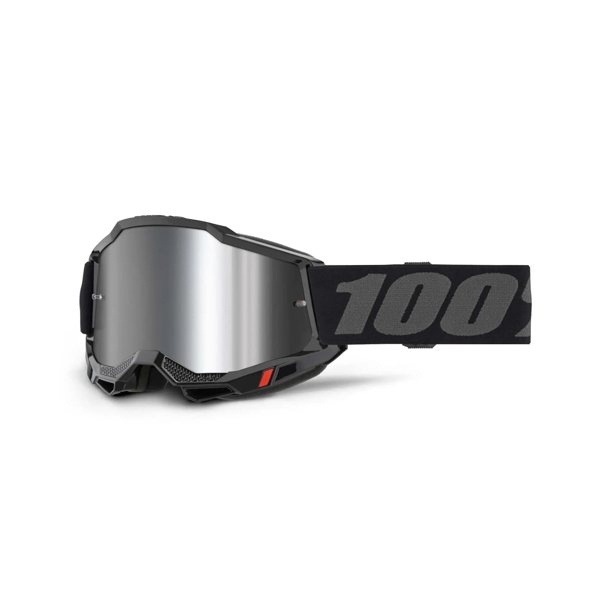 100% Accuri 2 Goggles Black / Mirror Silver Lens - FREE UK Shipping, FREE 365 Day Returns | Moto Central