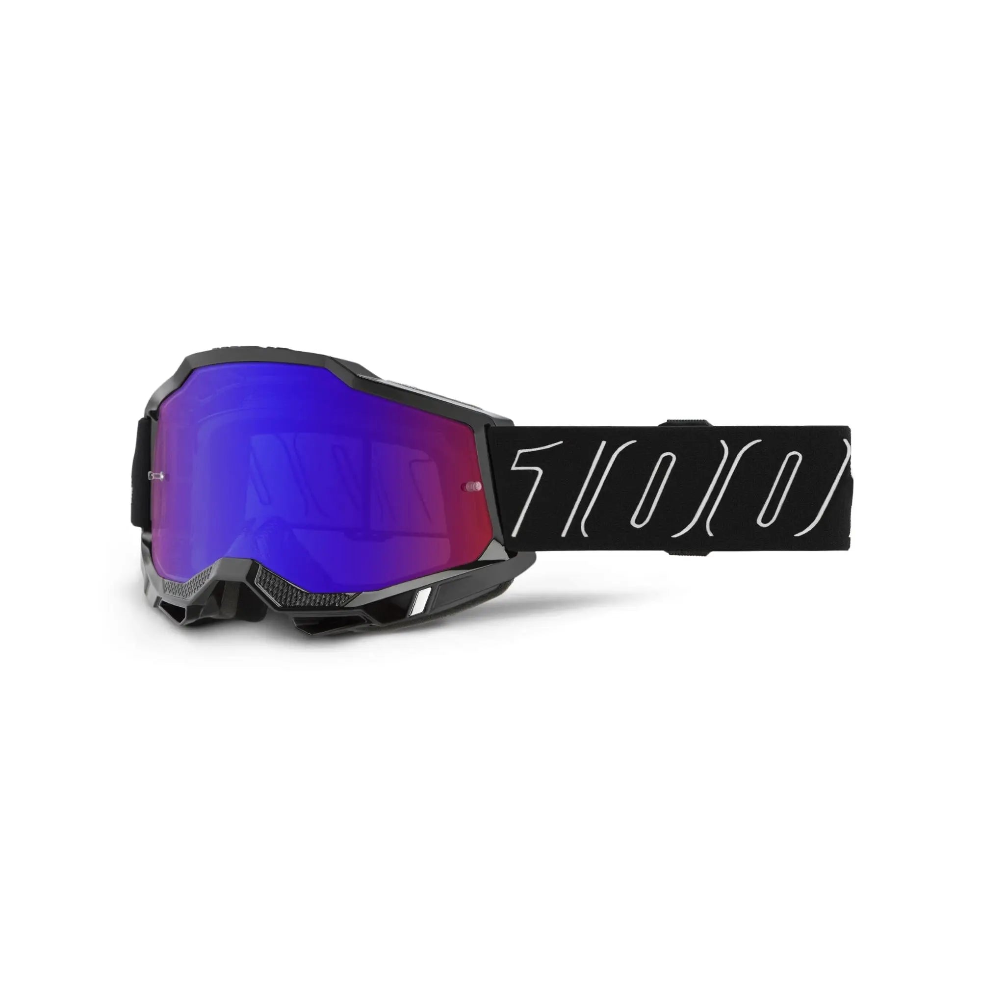 100% Accuri 2 Goggles Blackline / Mirror Red/Blue Lens - FREE UK Shipping, FREE 365 Day Returns | Moto Central