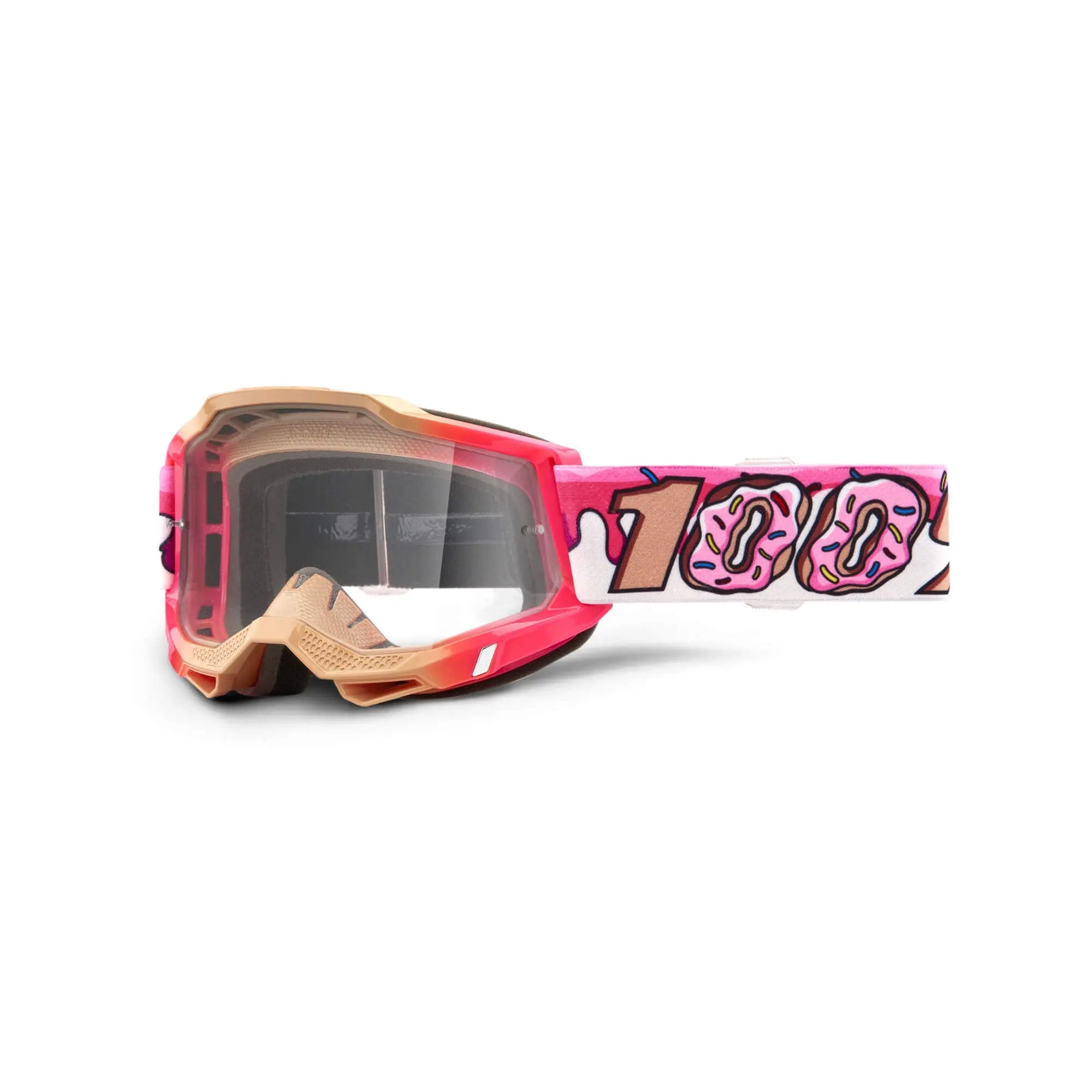 100% Accuri 2 Goggles Donut / Clear Lens - FREE UK Shipping, FREE 365 Day Returns | Moto Central