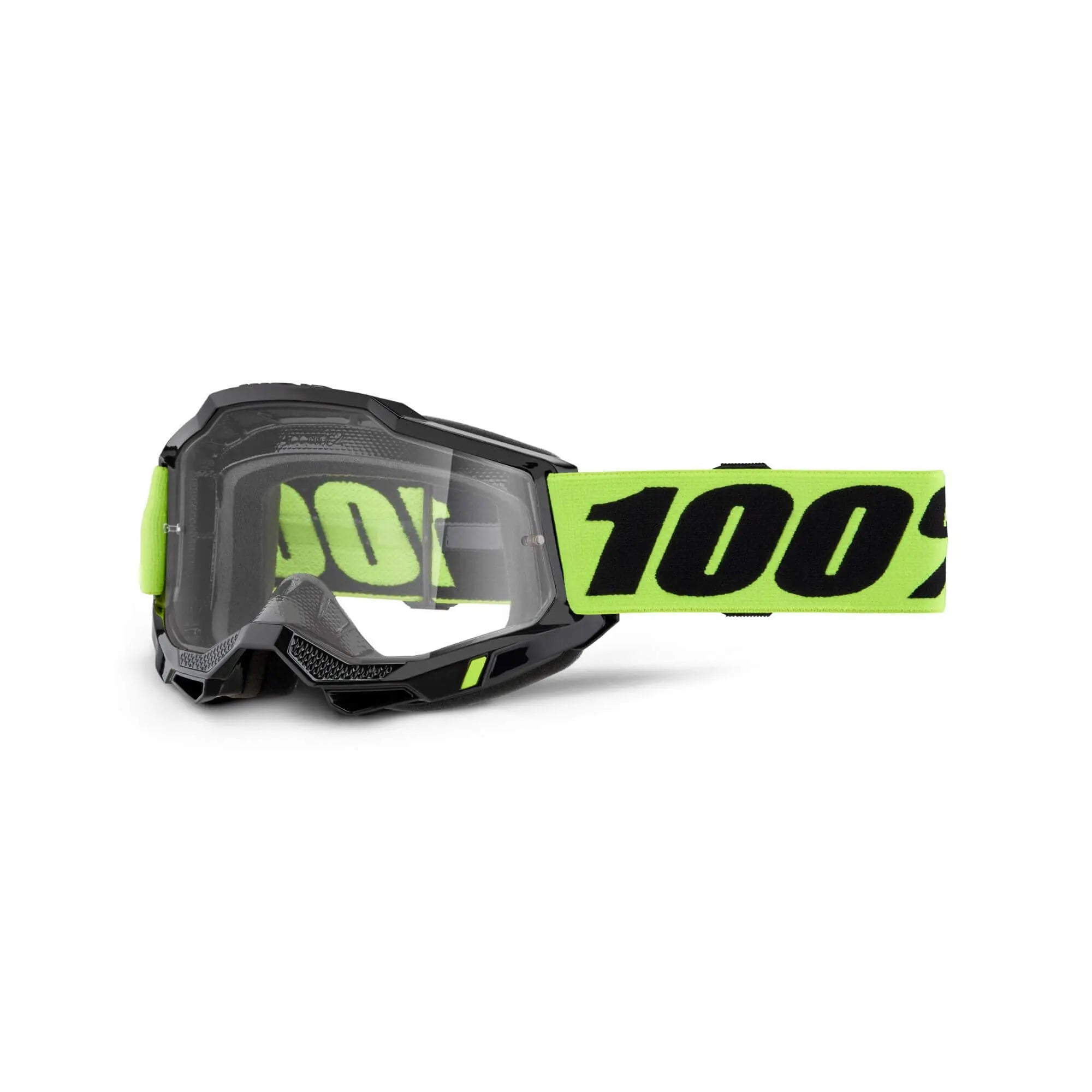 100% Accuri 2 Goggles Neon Yellow / Clear Lens - FREE UK Shipping, FREE 365 Day Returns | Moto Central