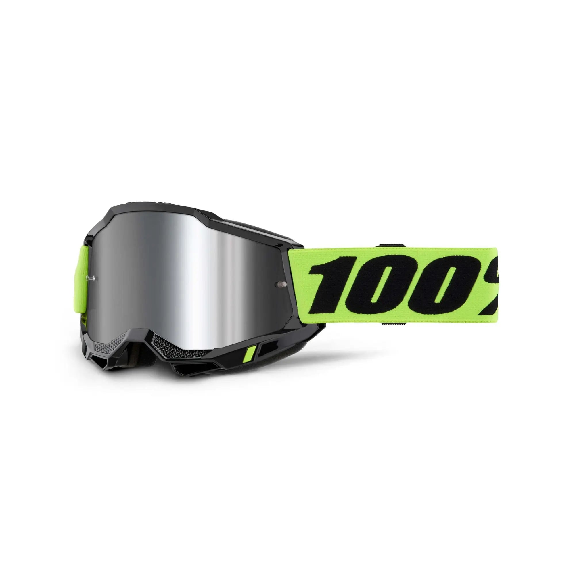 100% Accuri 2 Goggles Neon Yellow / Mirror Silver Lens - FREE UK Shipping, FREE 365 Day Returns | Moto Central