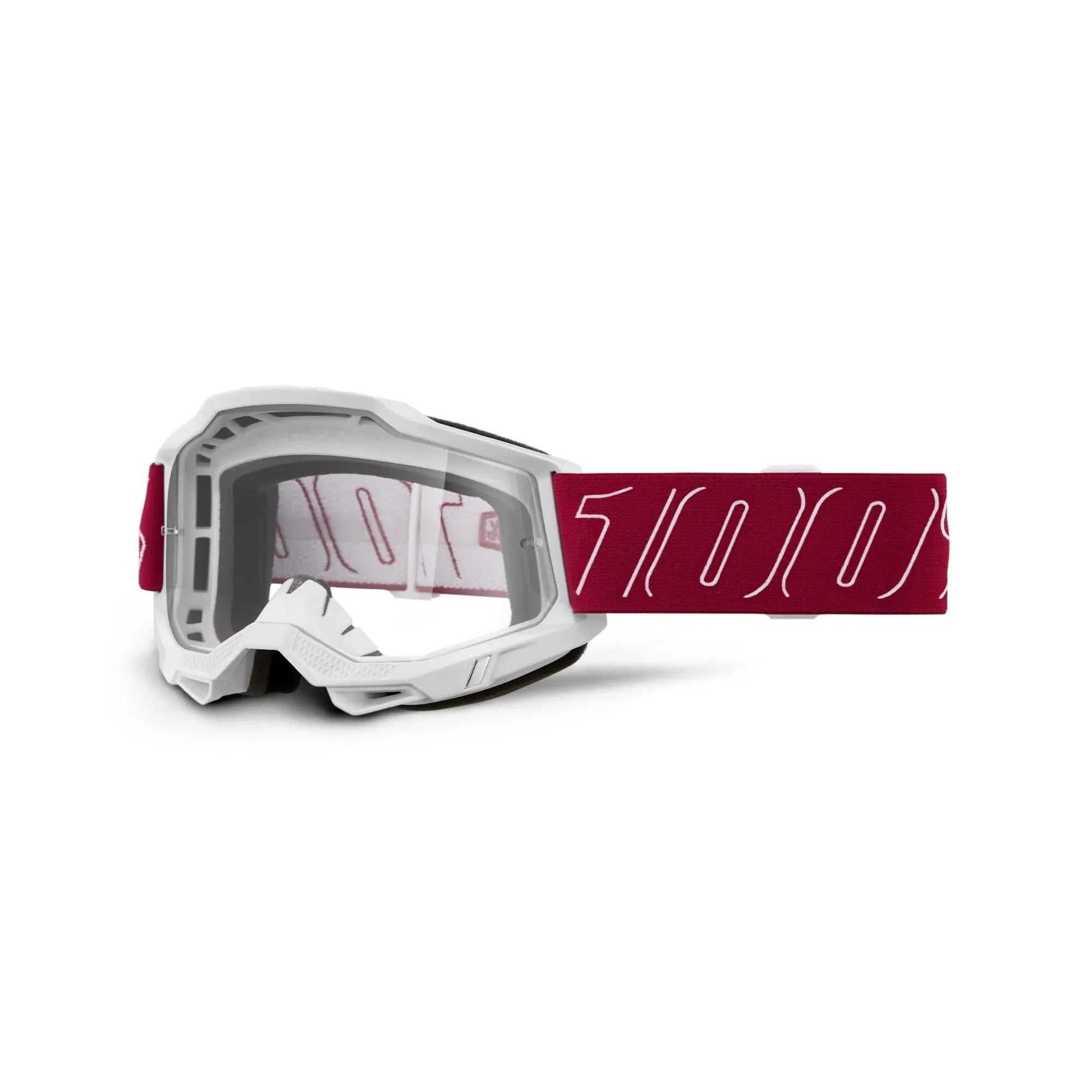 100% Accuri 2 Goggles Redline / Clear Lens - FREE UK Shipping, FREE 365 Day Returns | Moto Central