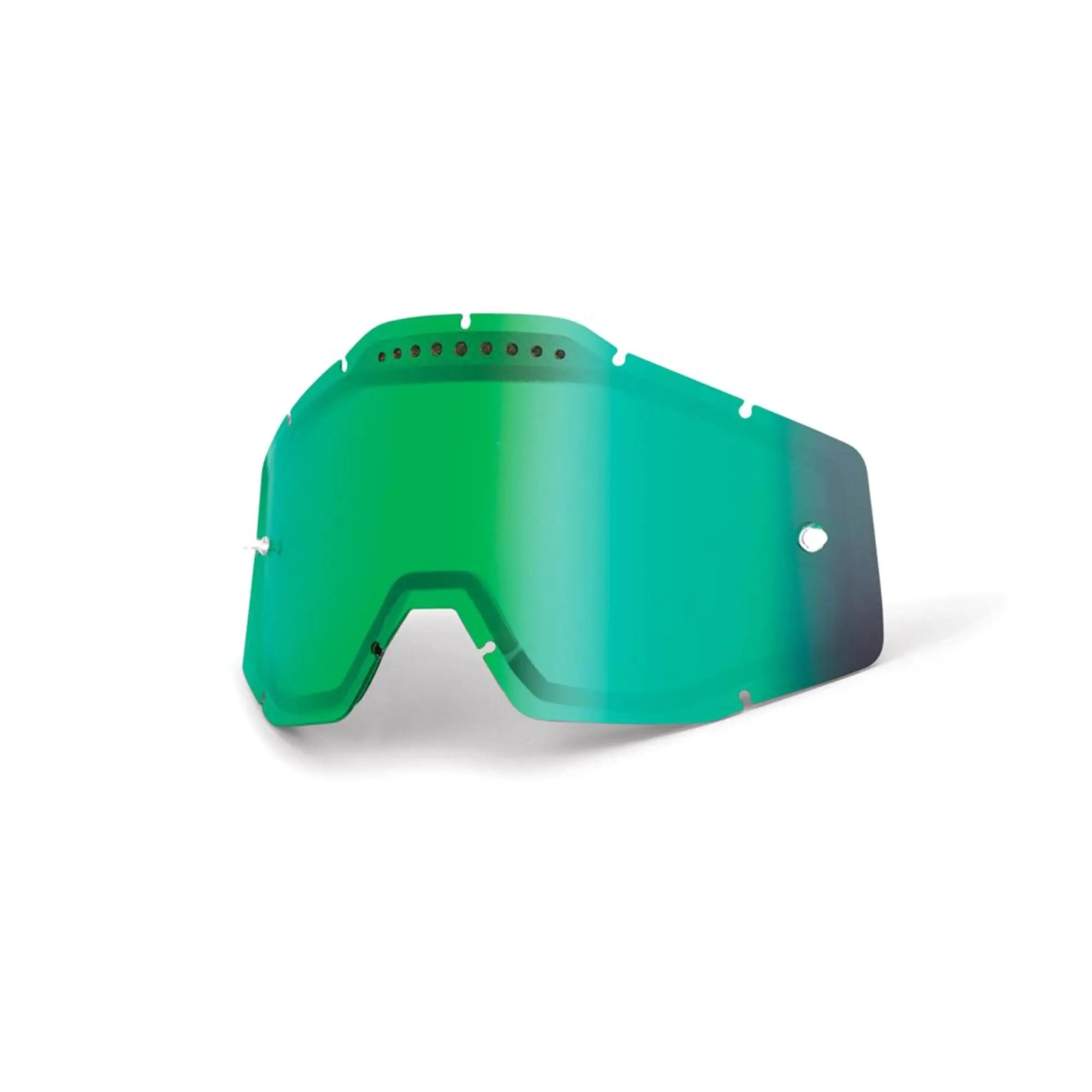 100% Accuri / Racecraft / Strata Vented Dual Pane Lens Green Mirror - FREE UK Shipping, FREE 365 Day Returns | Moto Central