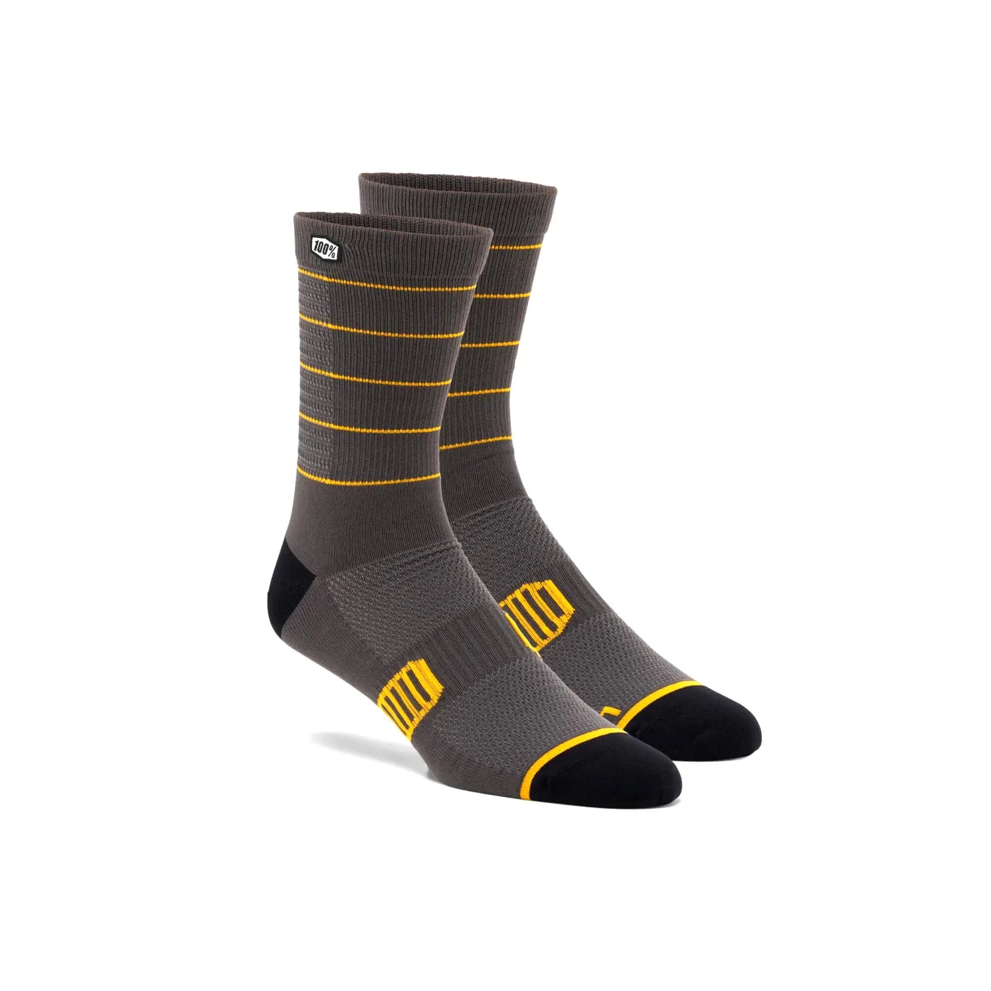 100% Advocate Performance Socks Charcoal / Mustard - FREE UK Shipping, FREE 365 Day Returns | Moto Central