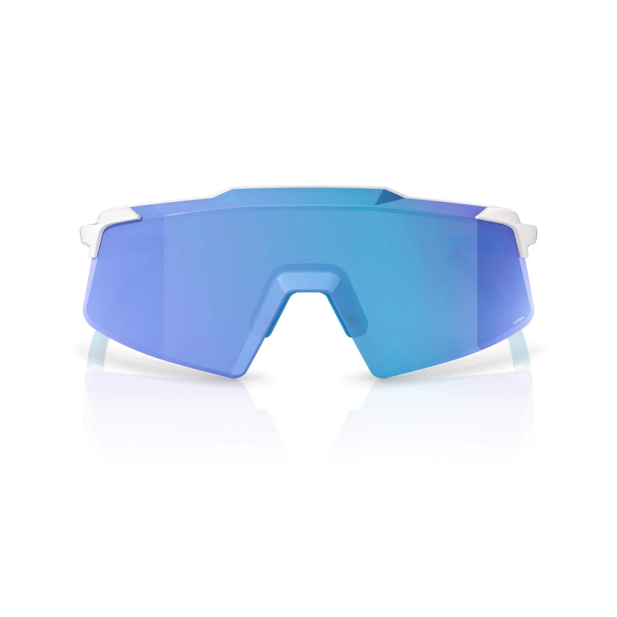 100% Aerocraft Glasses Matt White / HiPER Blue Mirror Lens - FREE UK Shipping, FREE 365 Day Returns | Moto Central