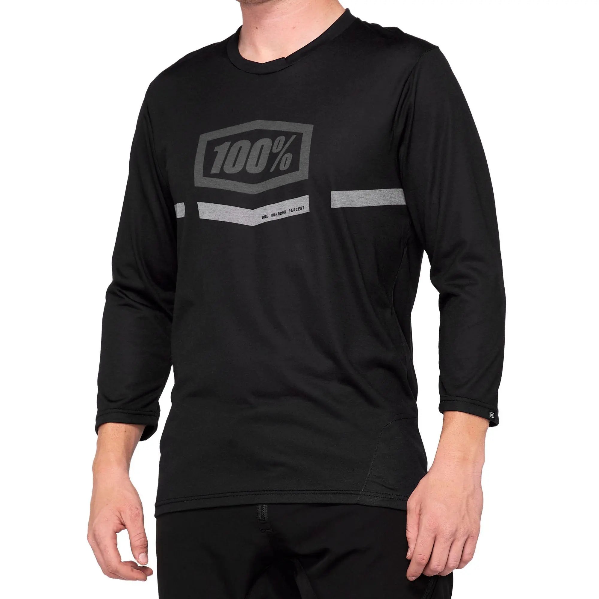 100% Airmatic 3/4 Sleeves Jersey Black - FREE UK Shipping, FREE 365 Day Returns | Moto Central