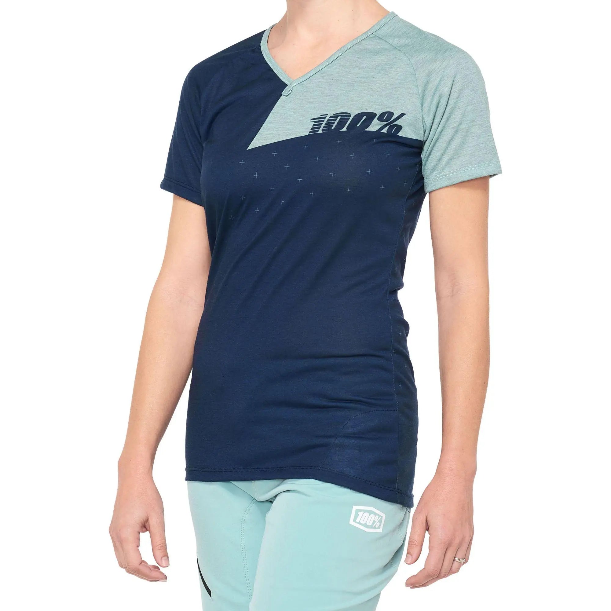 100% Airmatic Ladies Jersey Navy / Seafoam - FREE UK Shipping, FREE 365 Day Returns | Moto Central