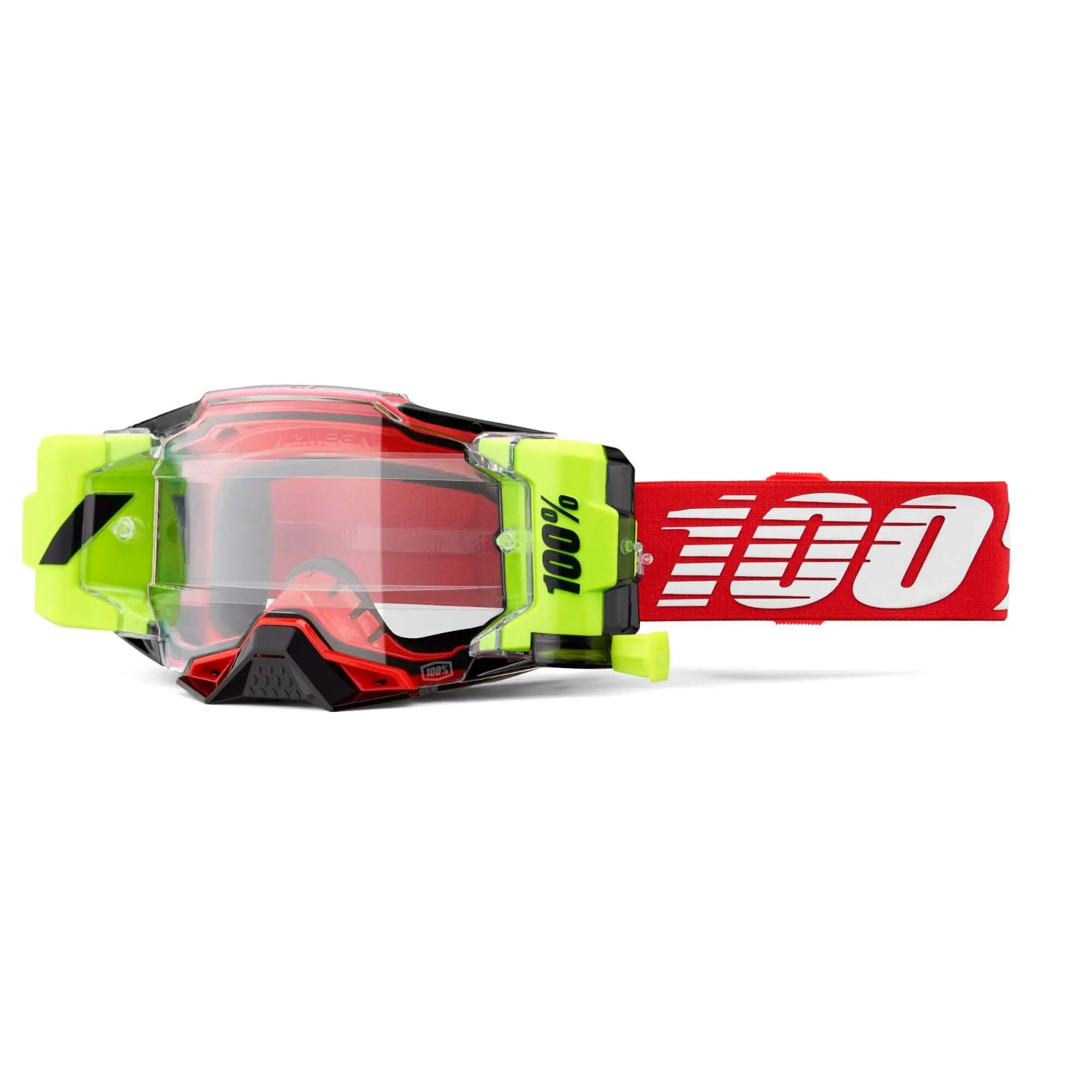 100% Armega Forecast Goggles Red / Clear Lens - FREE UK Shipping, FREE 365 Day Returns | Moto Central