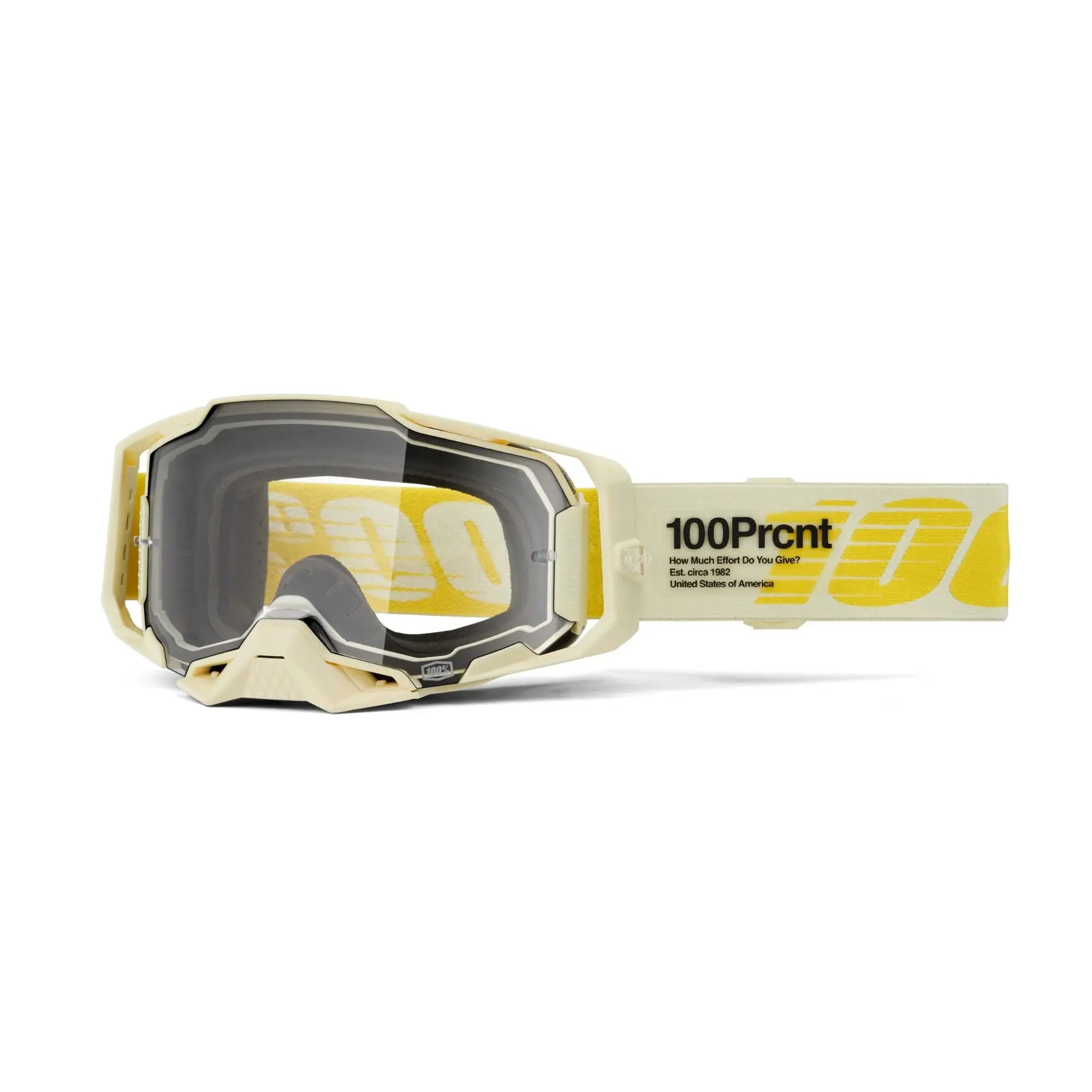 100% Armega Goggles Barley / Clear Lens - FREE UK Shipping, FREE 365 Day Returns | Moto Central