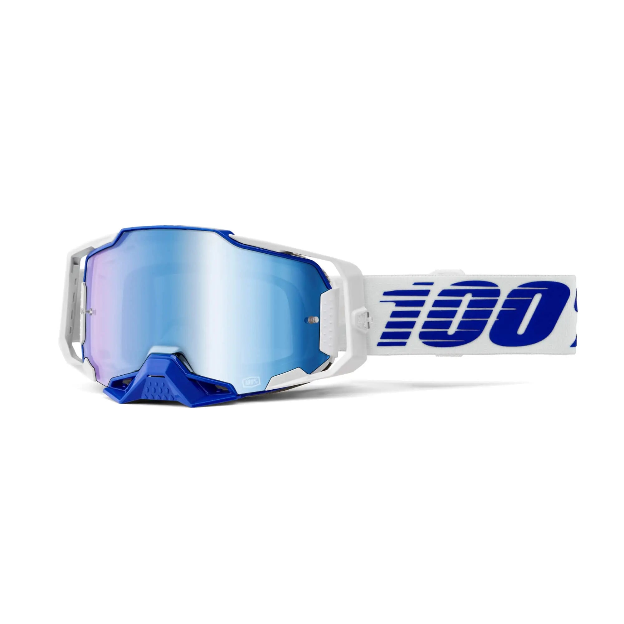 100% Armega Goggles Blue / Mirror Blue Lens - FREE UK Shipping, FREE 365 Day Returns | Moto Central