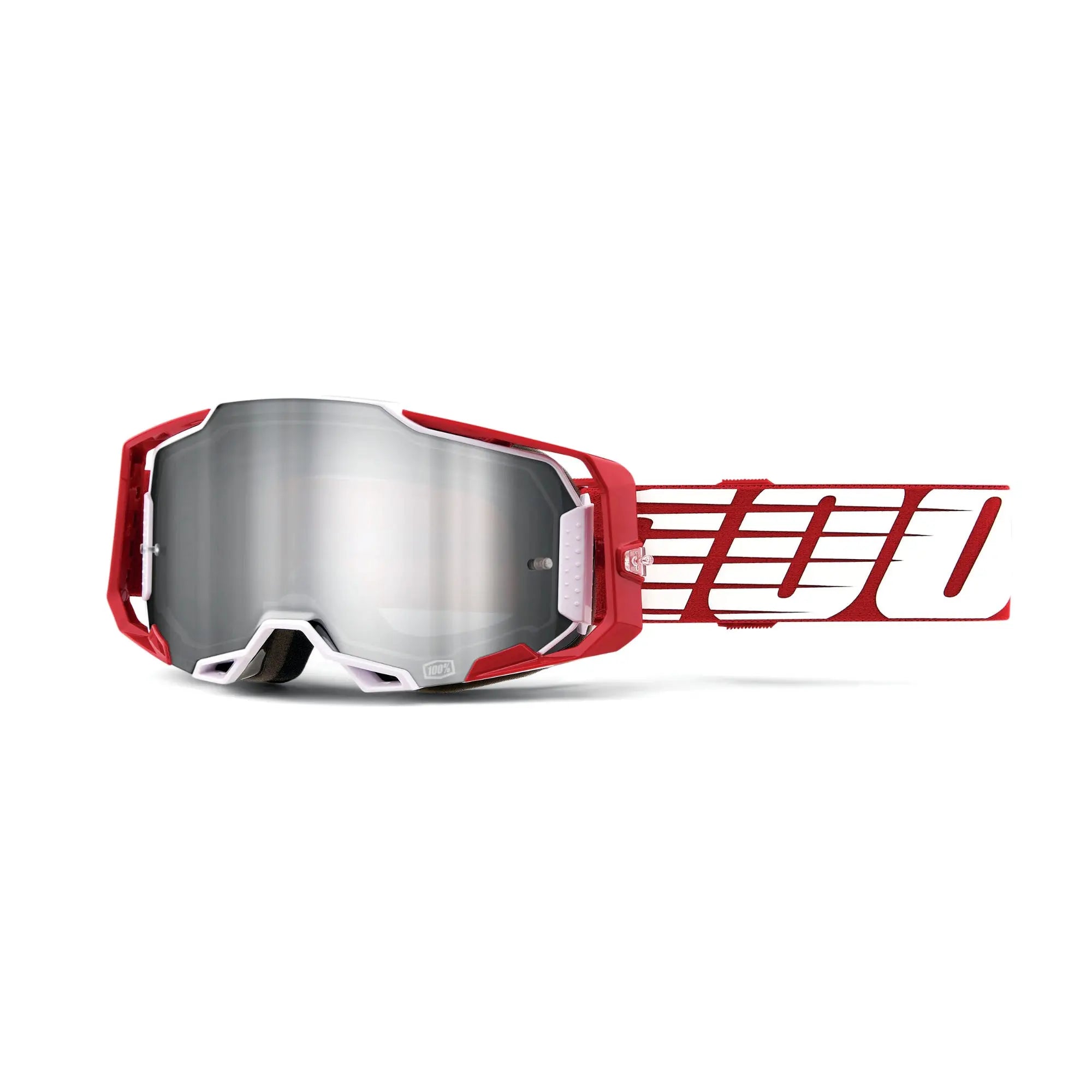 100% Armega Goggles Deep Red / Flash Silver Lens - FREE UK Shipping, FREE 365 Day Returns | Moto Central