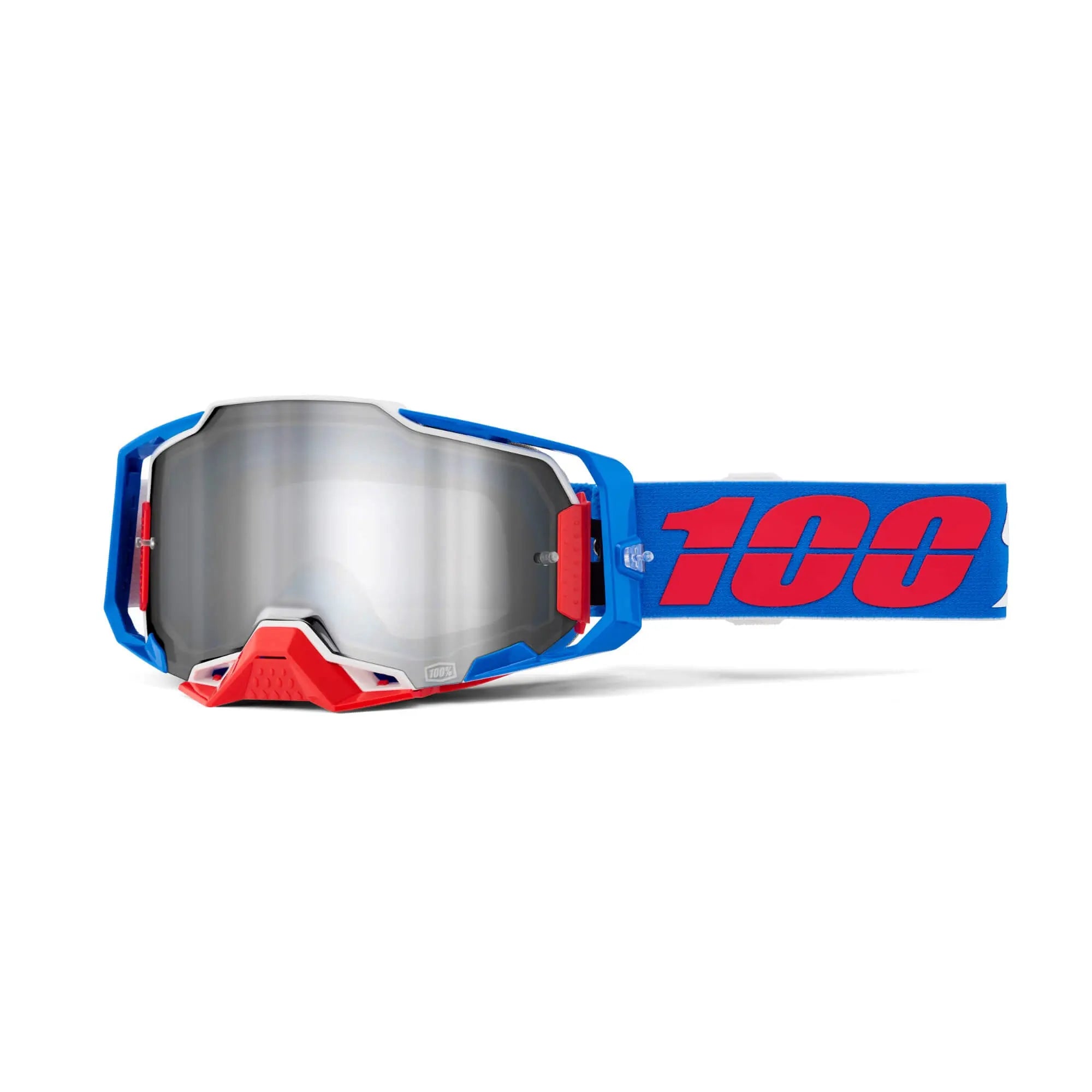 100% Armega Goggles Ironclad / Mirror Silver Lens - FREE UK Shipping, FREE 365 Day Returns | Moto Central