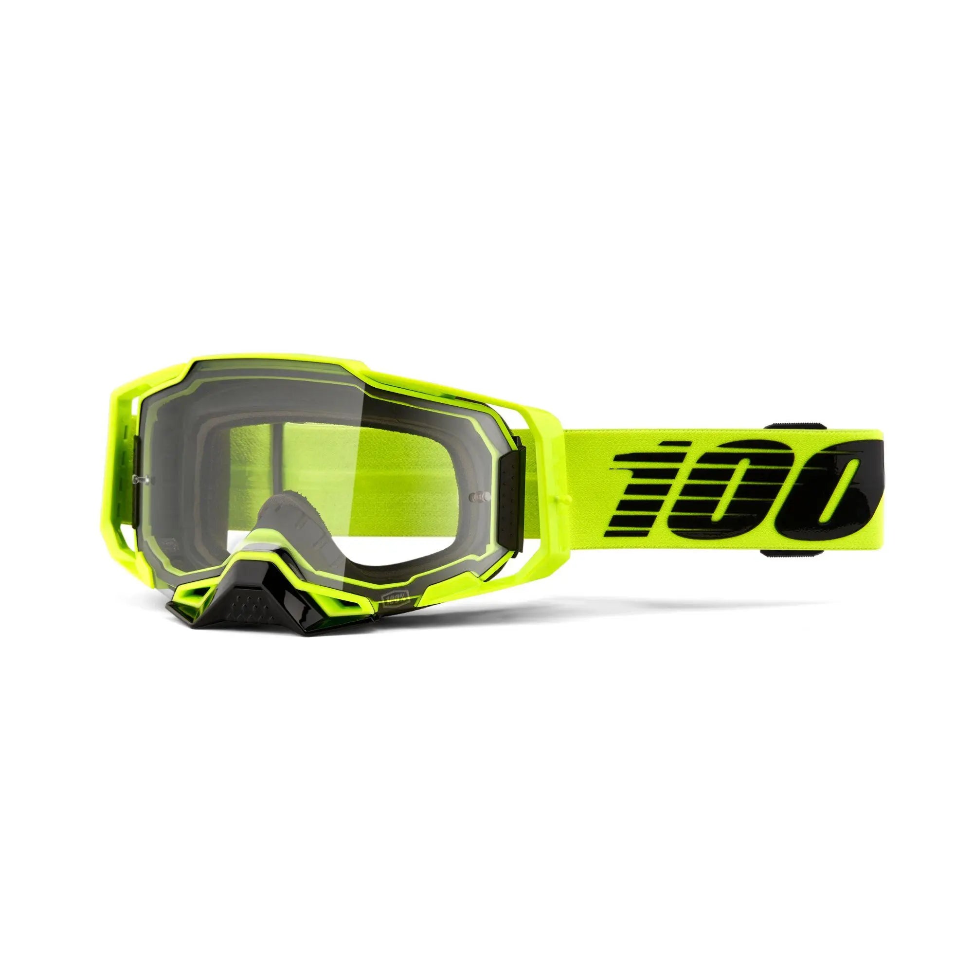 100% Armega Goggles Nuclear Citrus / Clear Lens - FREE UK Shipping, FREE 365 Day Returns | Moto Central