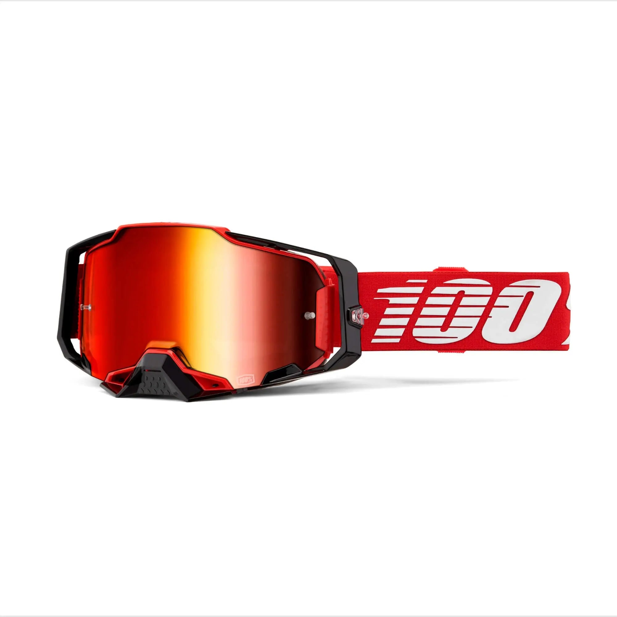 100% Armega Goggles Red / Mirror Red Lens - FREE UK Shipping, FREE 365 Day Returns | Moto Central