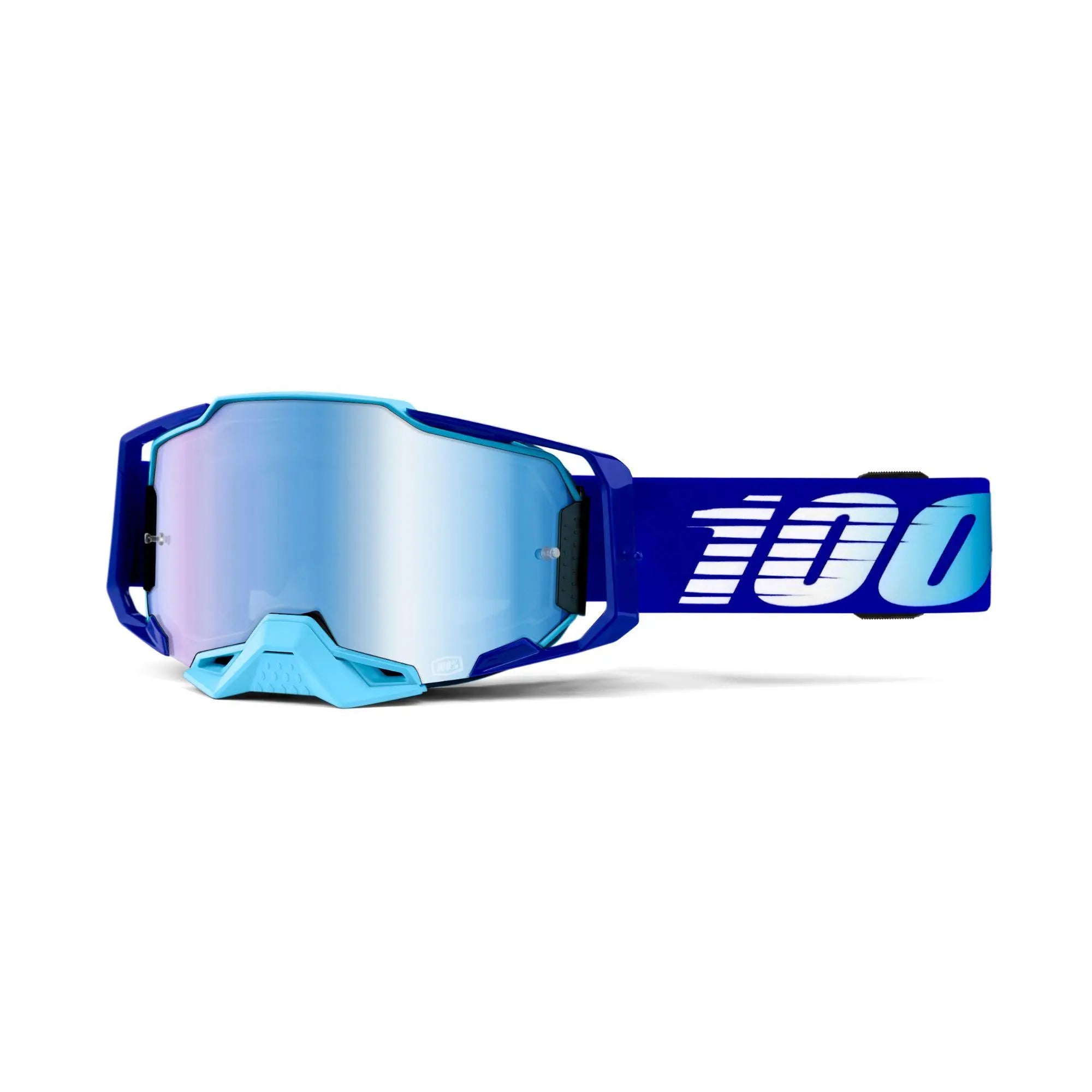 100% Armega Goggles Royal / Blue Mirror Lens - FREE UK Shipping, FREE 365 Day Returns | Moto Central