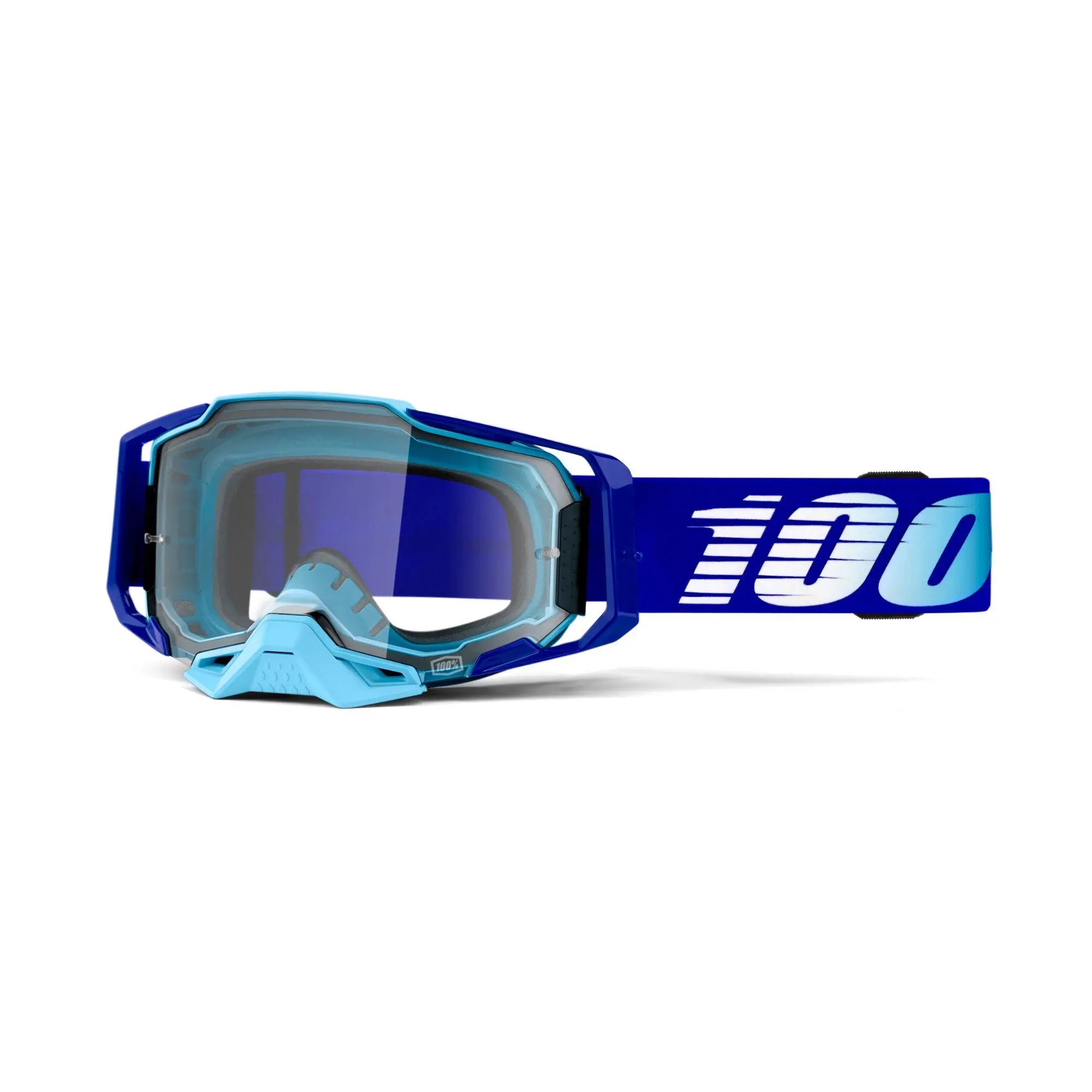 100% Armega Goggles Royal / Clear Lens - FREE UK Shipping, FREE 365 Day Returns | Moto Central