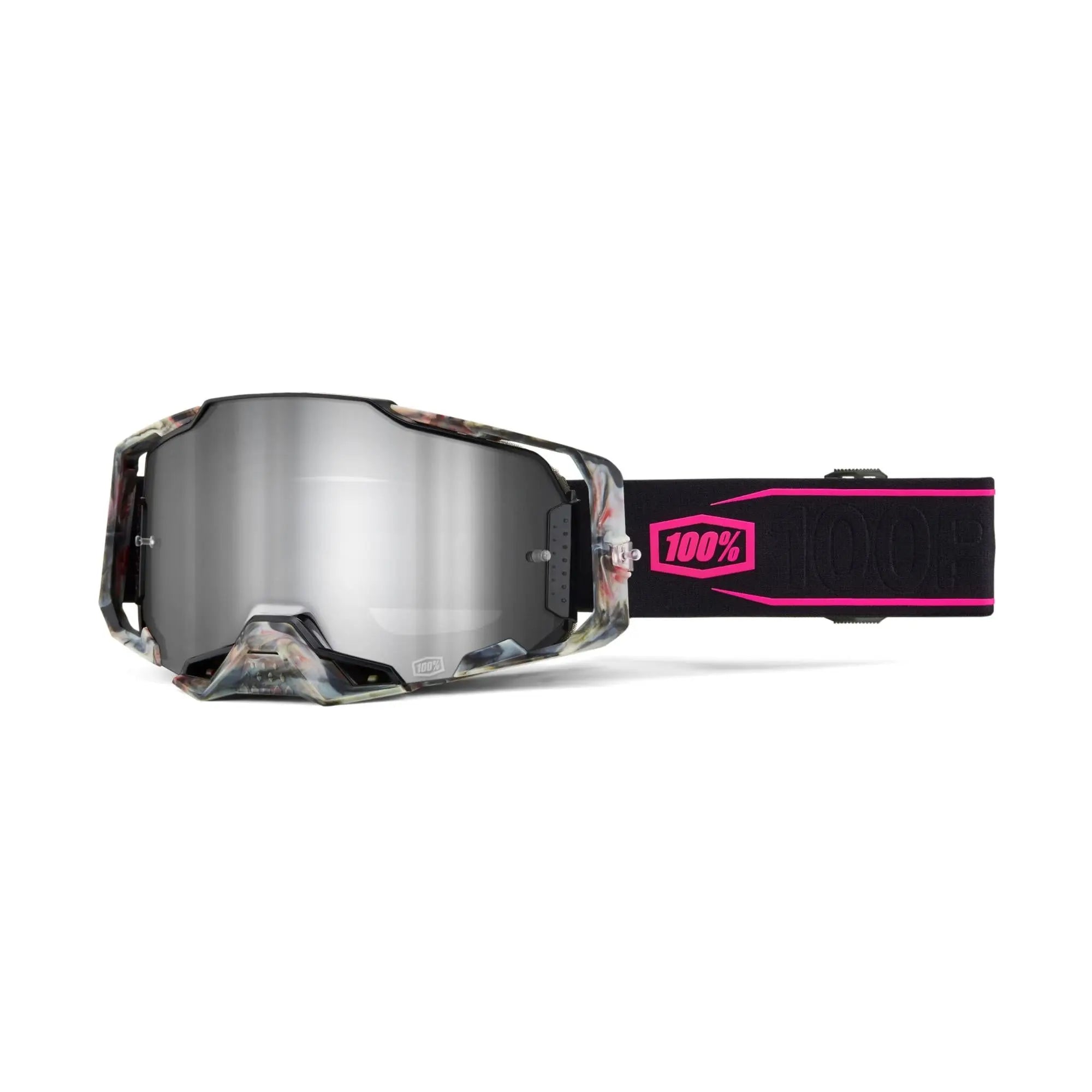 100% Armega Goggles Sarcelle / Mirror Silver Lens - FREE UK Shipping, FREE 365 Day Returns | Moto Central