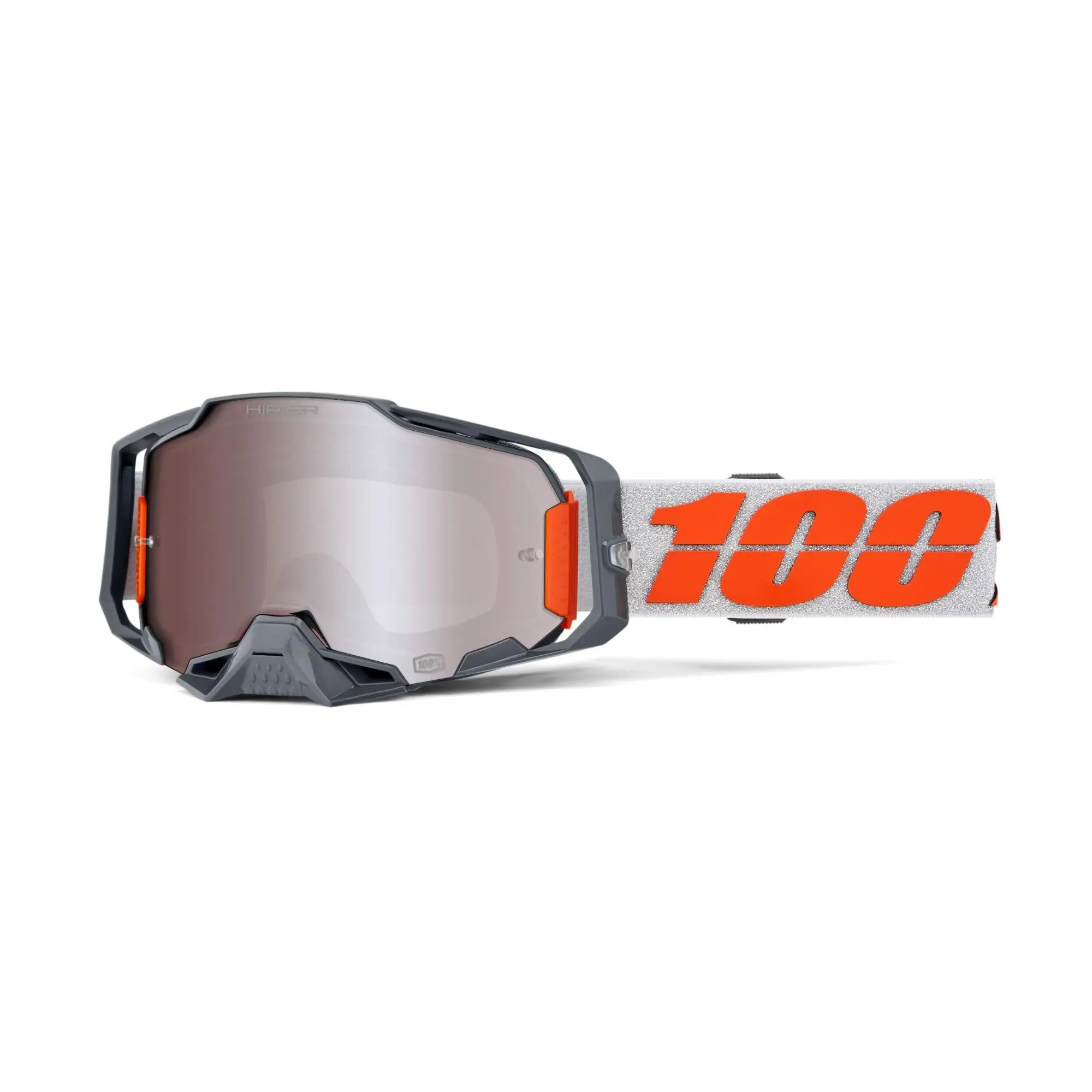 100% Armega Goggles Silver / HiPER Mirror Silver Lens - FREE UK Shipping, FREE 365 Day Returns | Moto Central