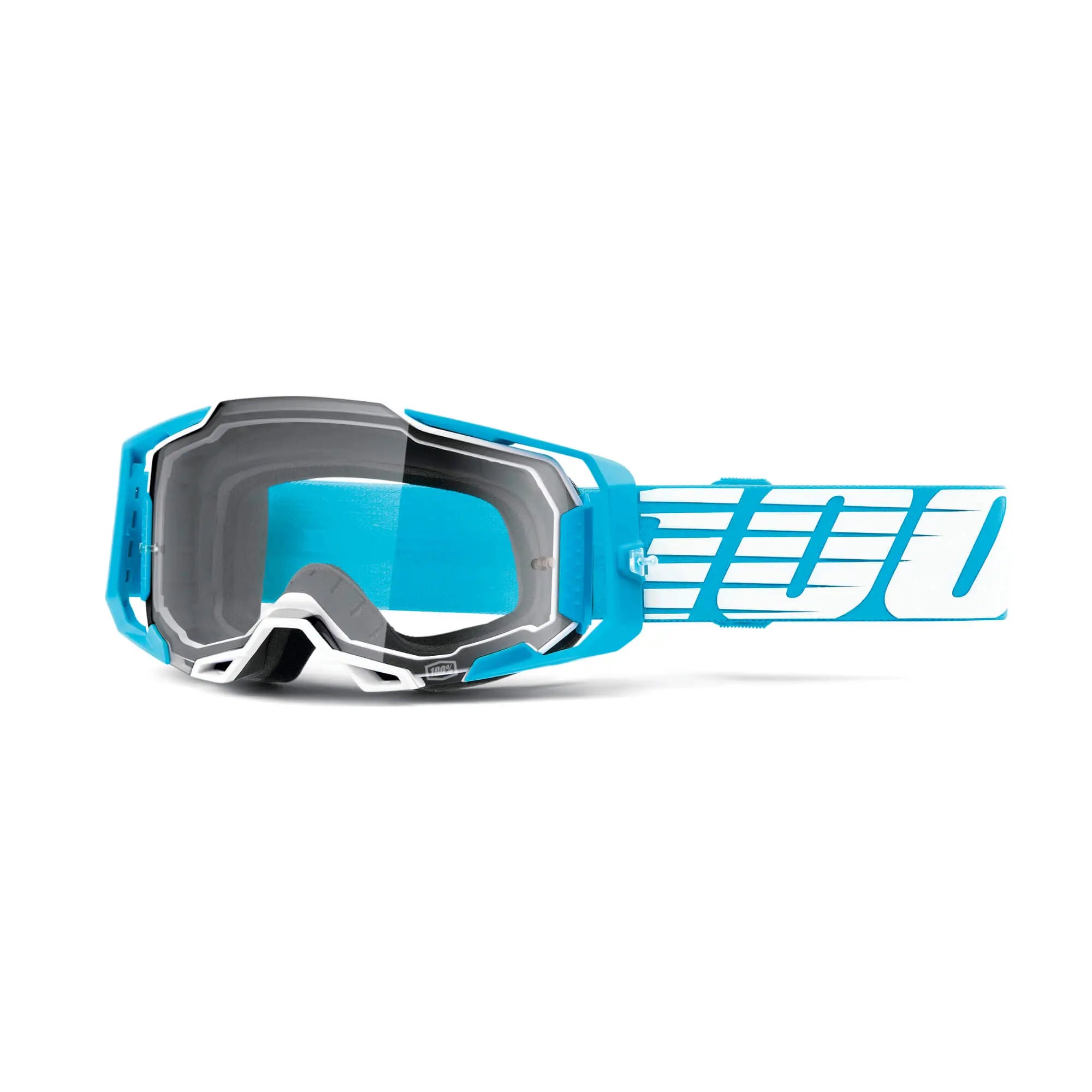 100% Armega Goggles Sky / Clear Lens - FREE UK Shipping, FREE 365 Day Returns | Moto Central