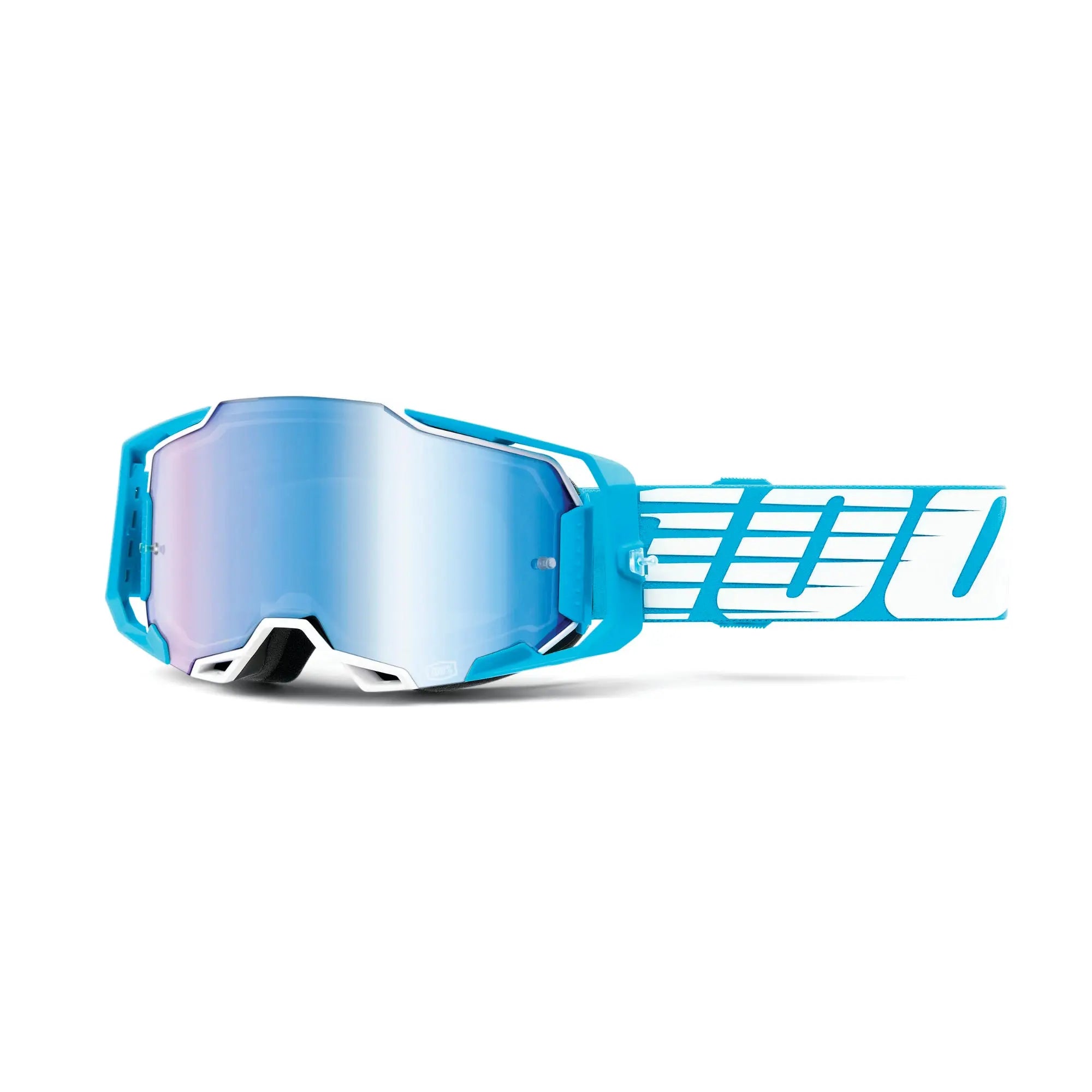 100% Armega Goggles Sky / Mirror Blue Lens - FREE UK Shipping, FREE 365 Day Returns | Moto Central