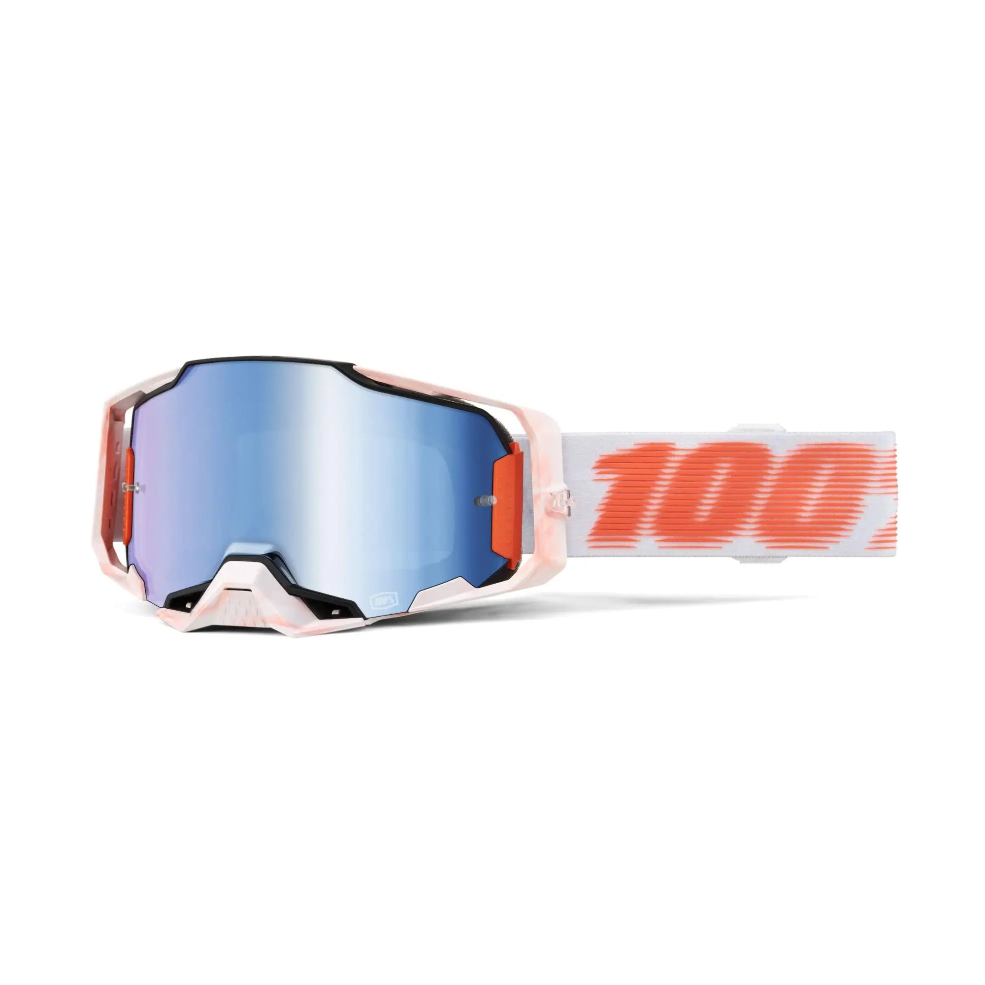 100% Armega Goggles Tubular / Mirror Red Lens - FREE UK Shipping, FREE 365 Day Returns | Moto Central