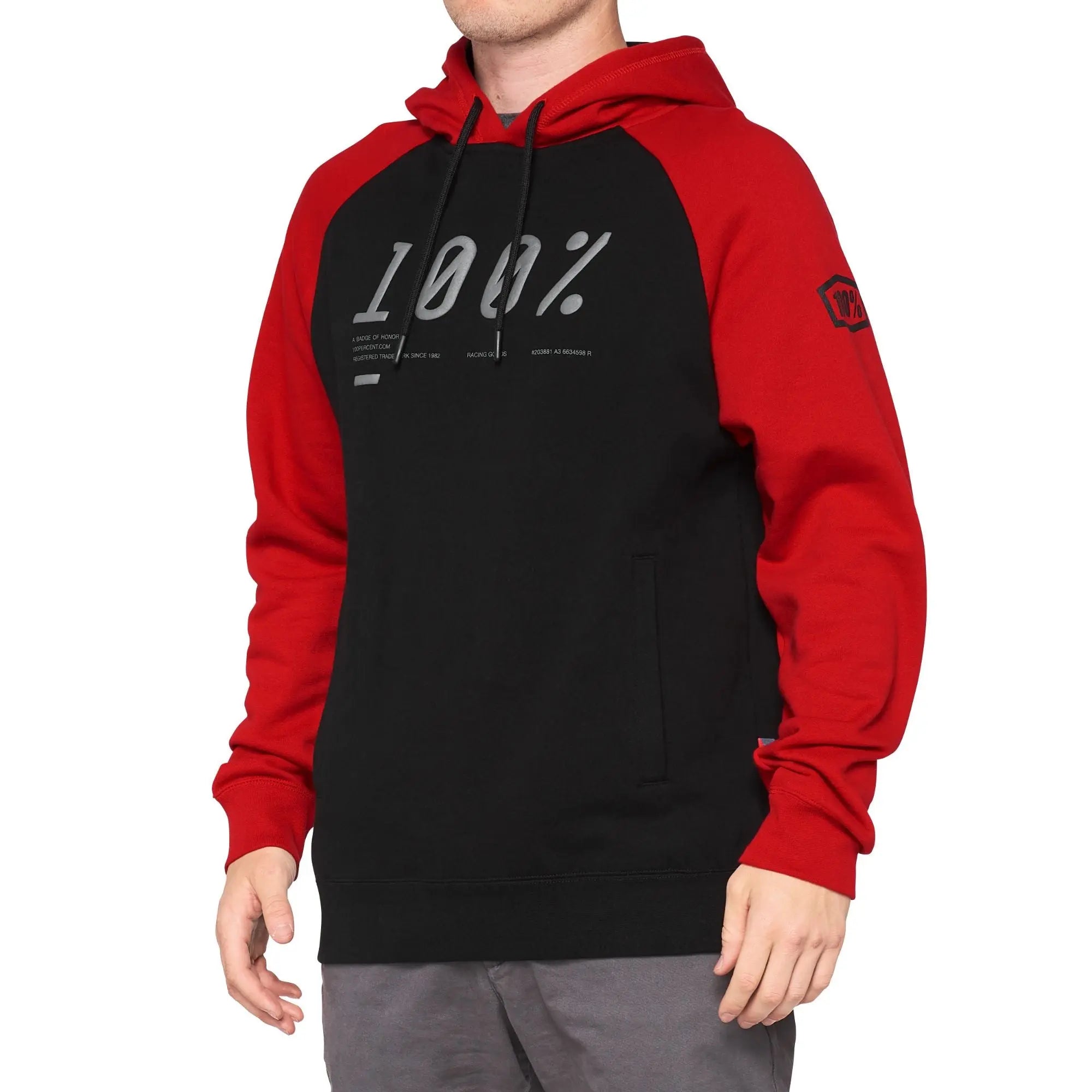 100% Barrage Hooded Pullover Sweatshirt Chili Pepper / Black - FREE UK Shipping, FREE 365 Day Returns | Moto Central