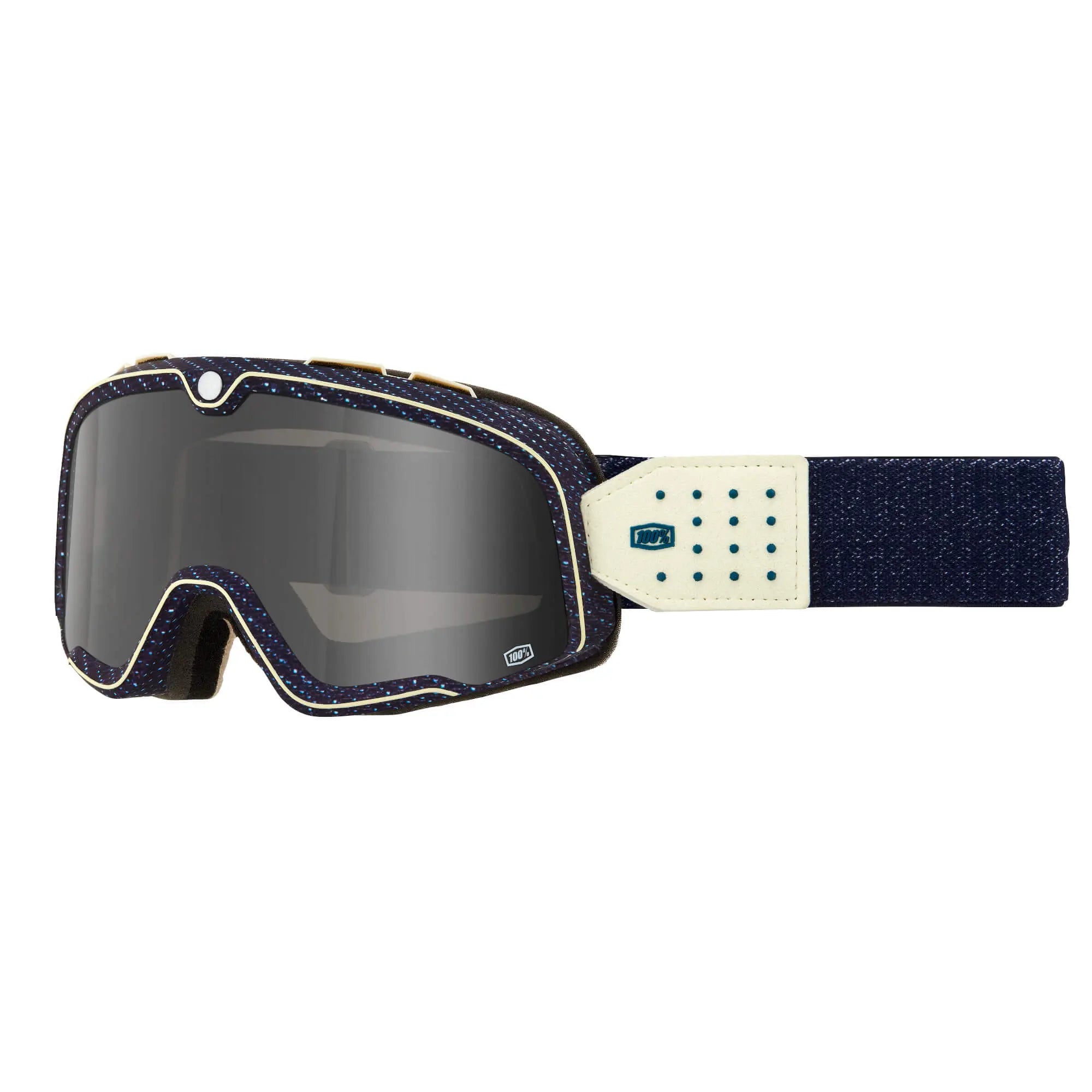 100% Barstow Goggle Denim / Dark Smoke Lens - FREE UK Shipping, FREE 365 Day Returns | Moto Central