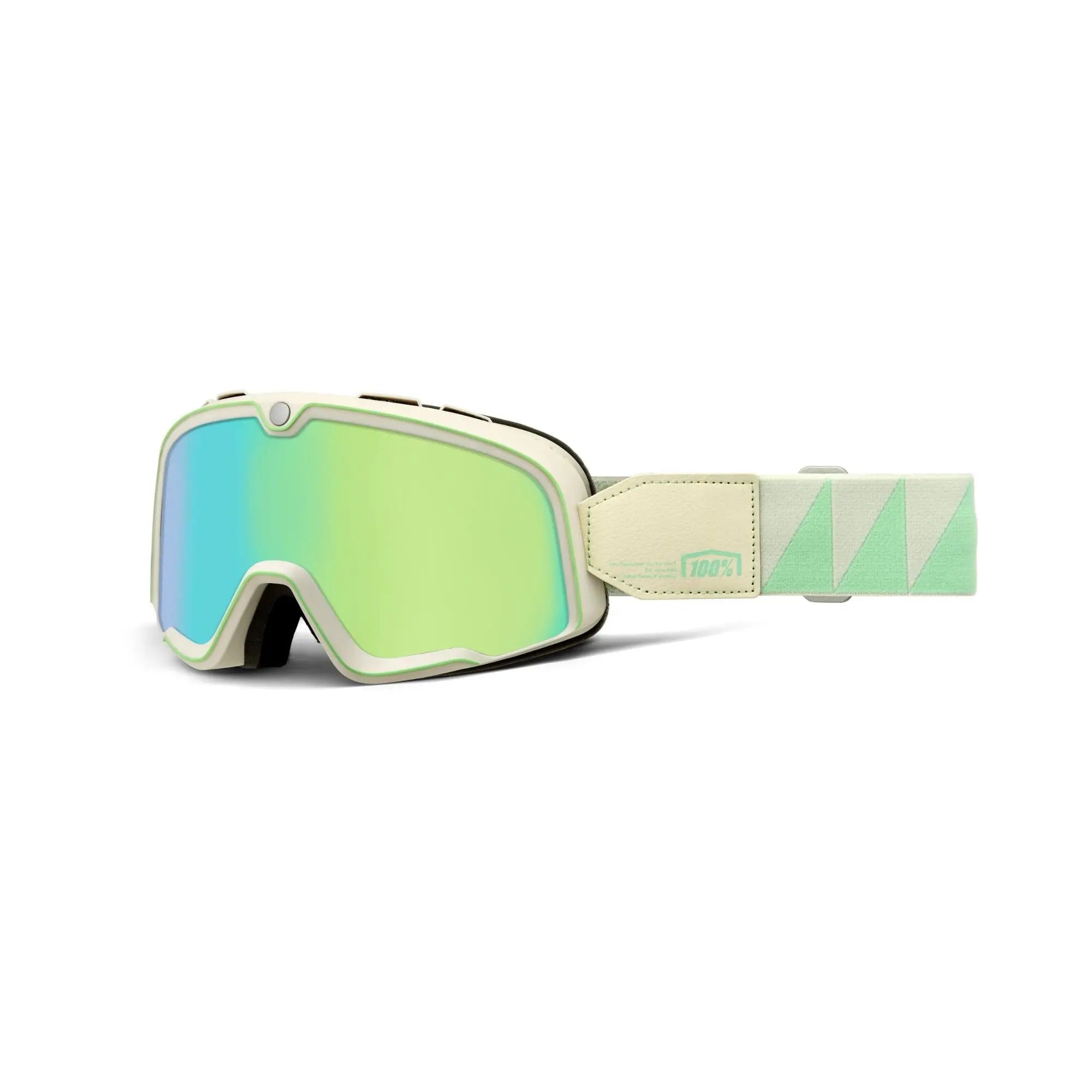 100% Barstow Goggle Klipp / Mirror Green Lens - FREE UK Shipping, FREE 365 Day Returns | Moto Central