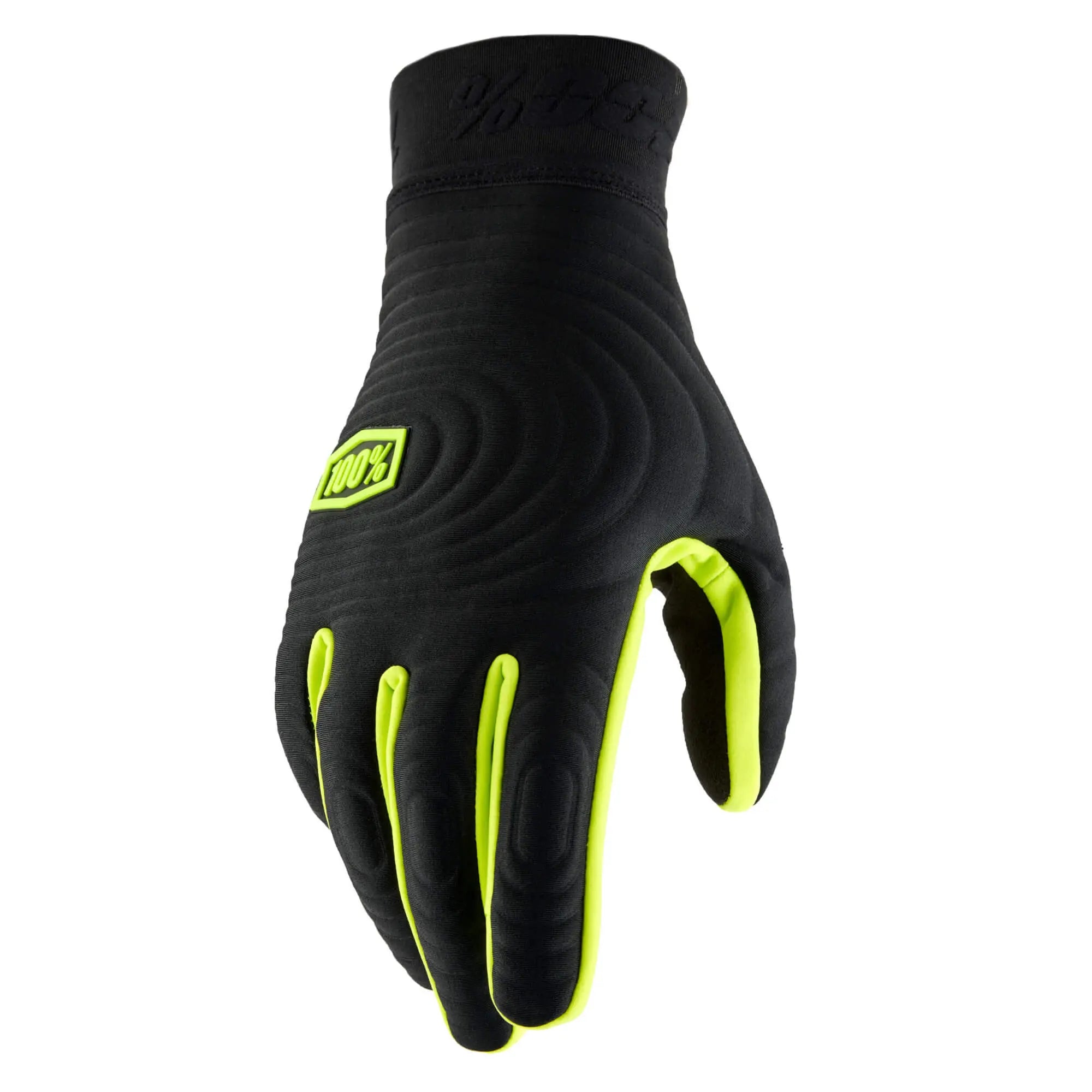 100% Brisker Xtreme Gloves Fluo Yellow / Black - FREE UK Shipping, FREE 365 Day Returns | Moto Central