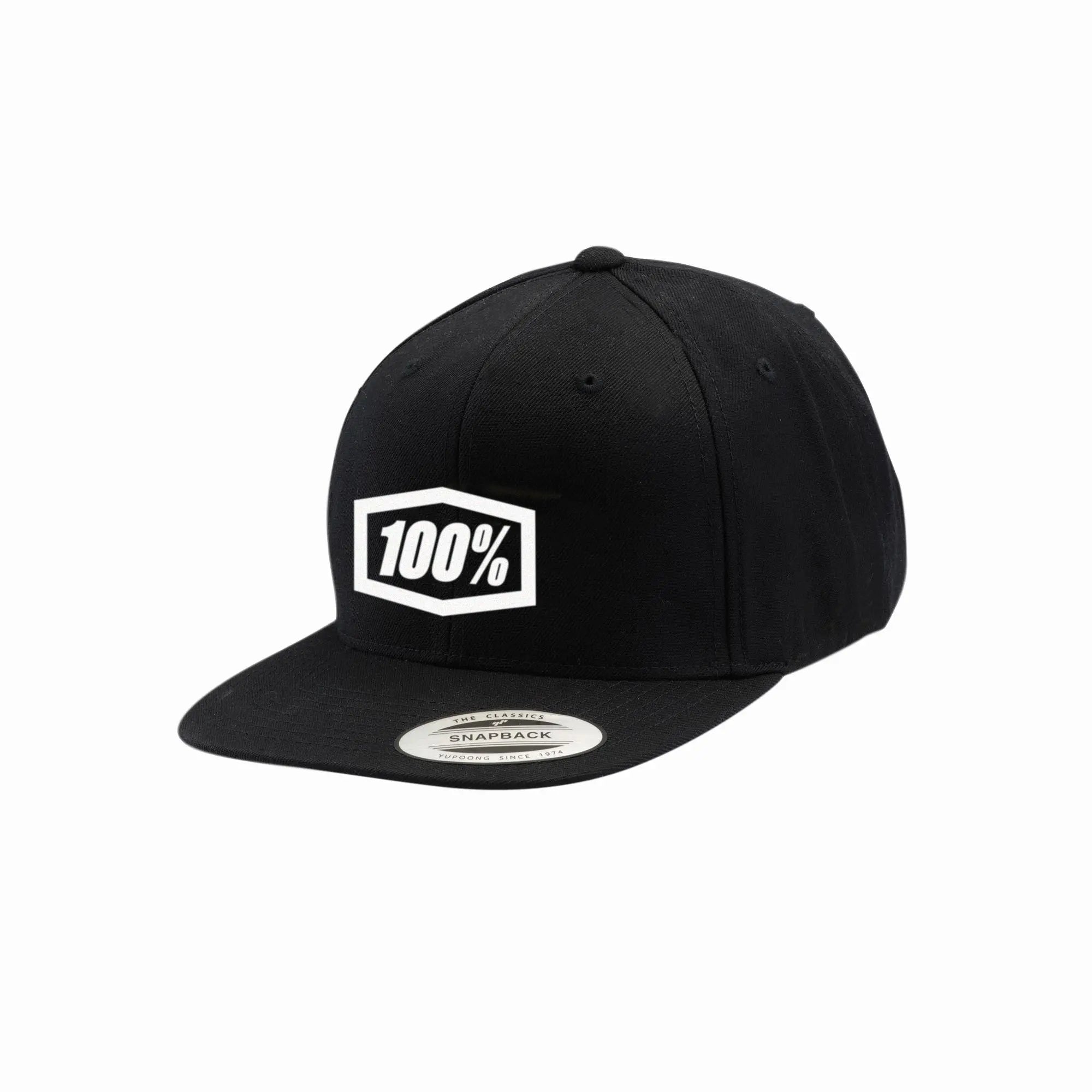 100% Classic Snapback Youth Hat Black - FREE UK Shipping, FREE 365 Day Returns | Moto Central