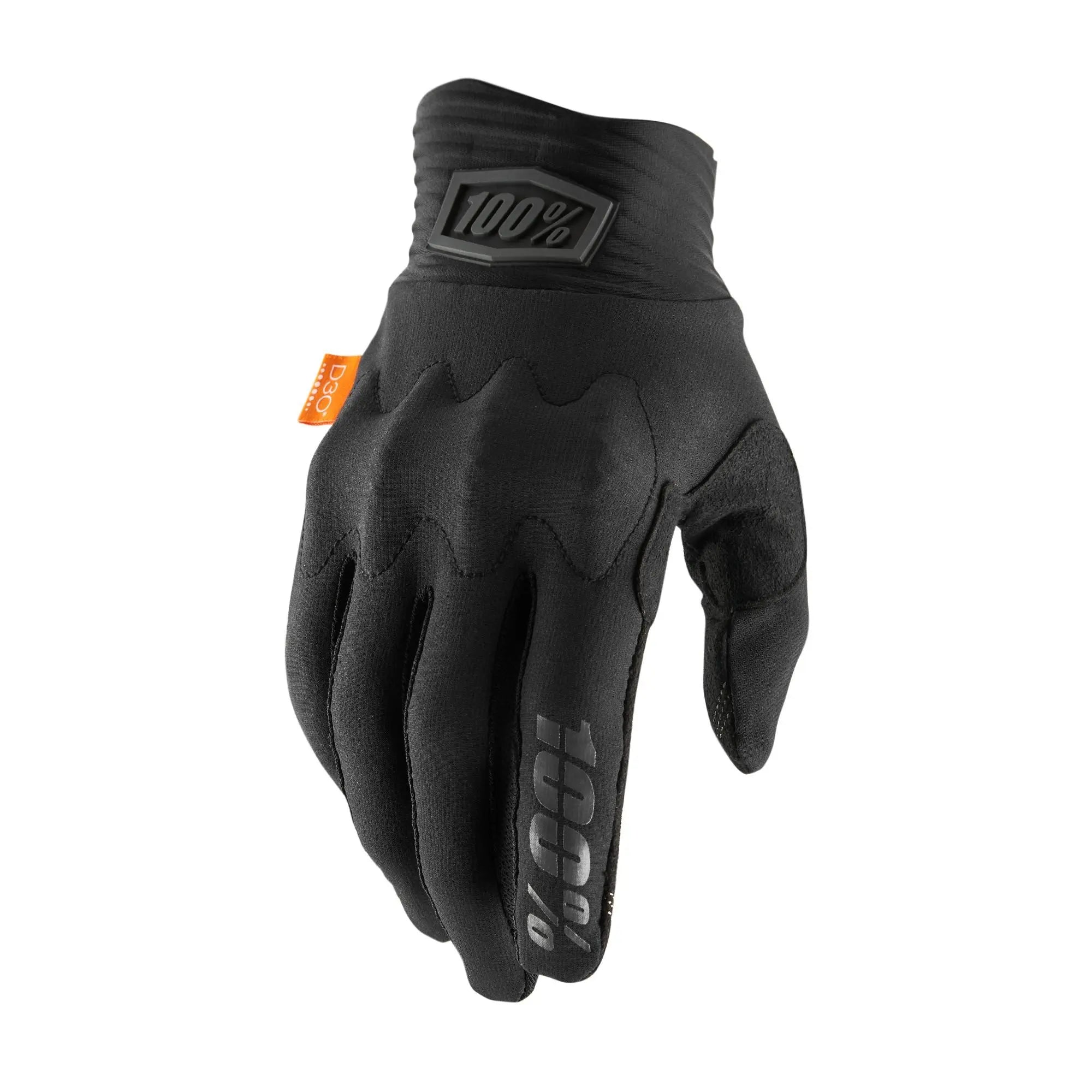 100% Cognito D30 Gloves Black / Charcoal - FREE UK Shipping, FREE 365 Day Returns | Moto Central