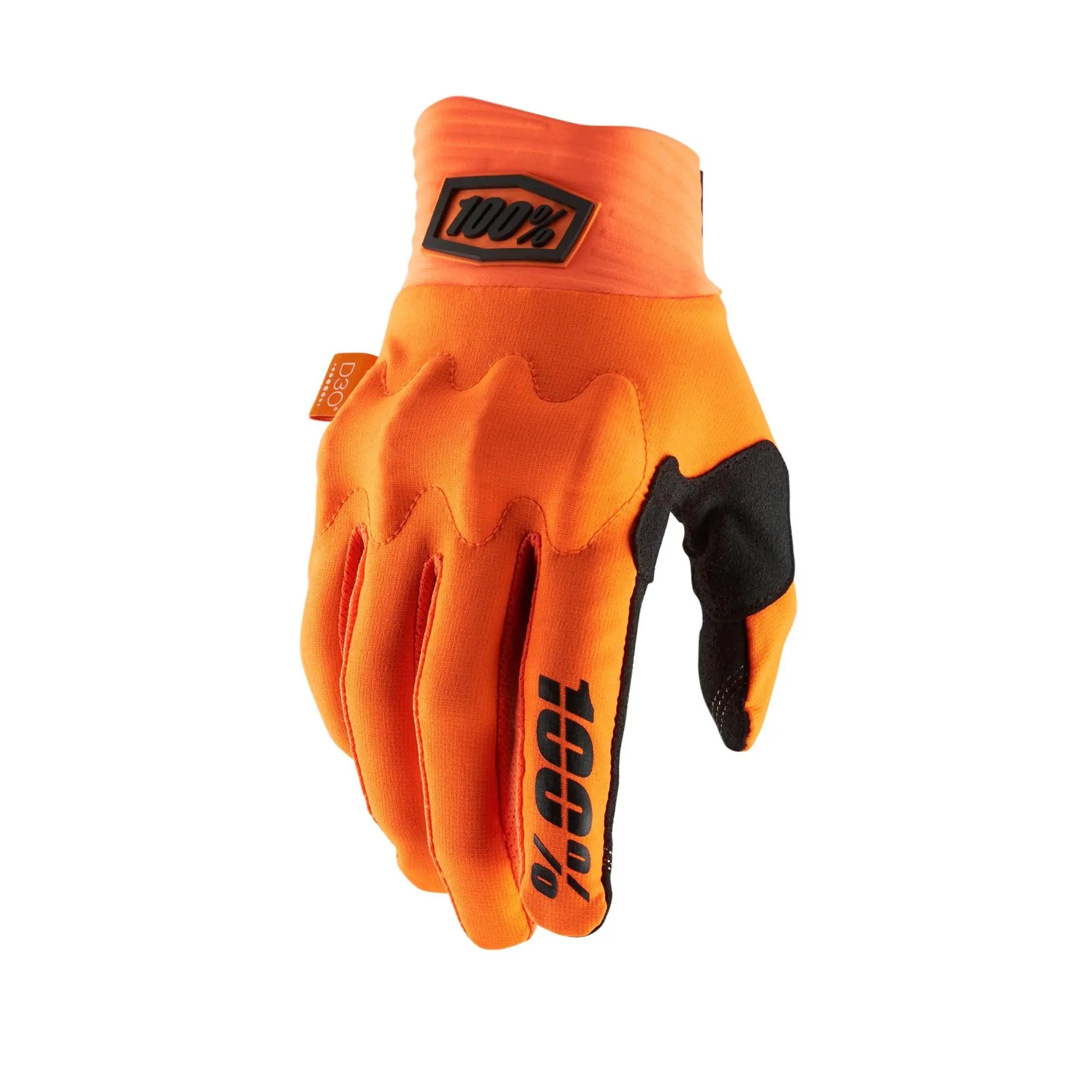 100% Cognito D30 Gloves Fluo Orange / Black - FREE UK Shipping, FREE 365 Day Returns | Moto Central