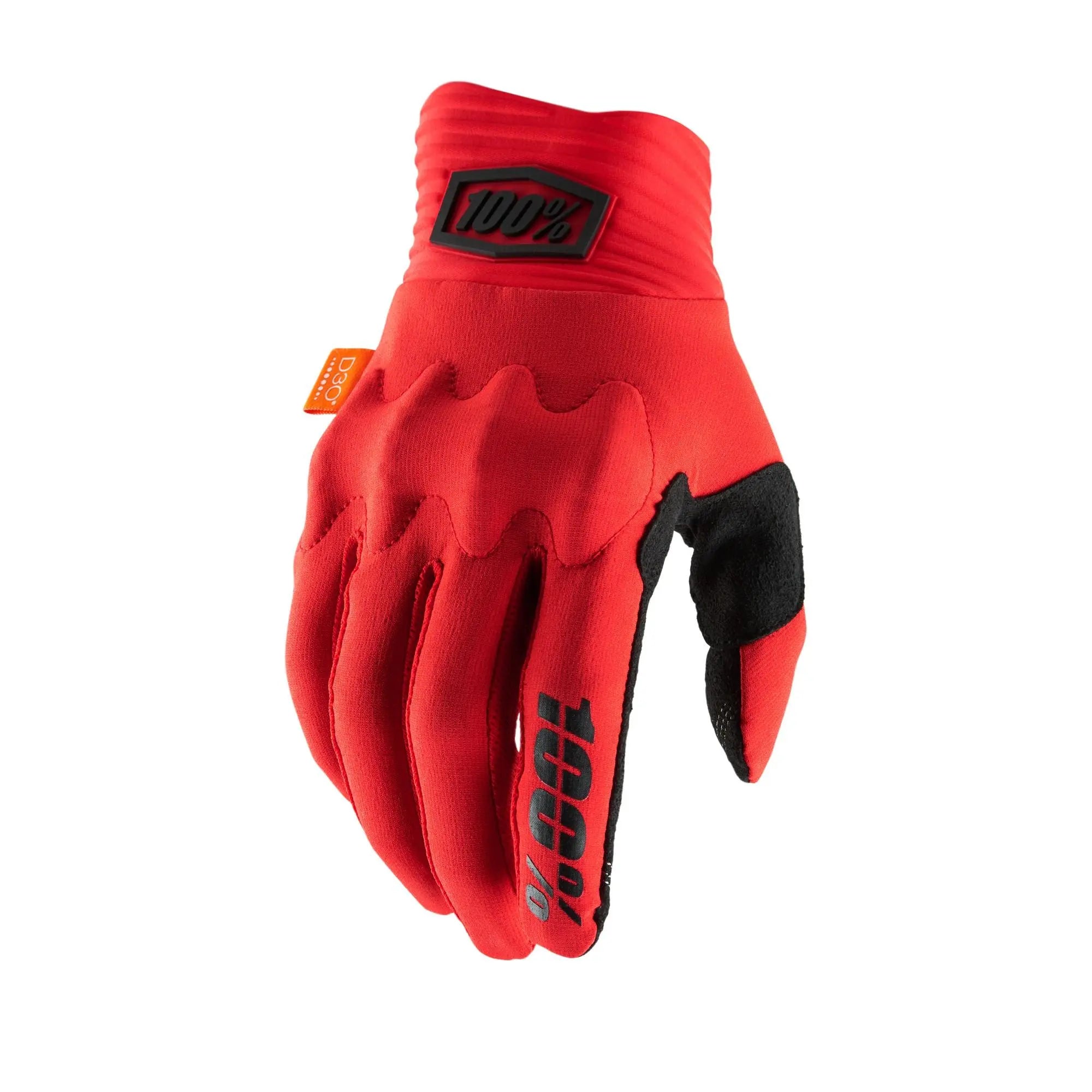 100% Cognito D30 Gloves Red / Black - FREE UK Shipping, FREE 365 Day Returns | Moto Central