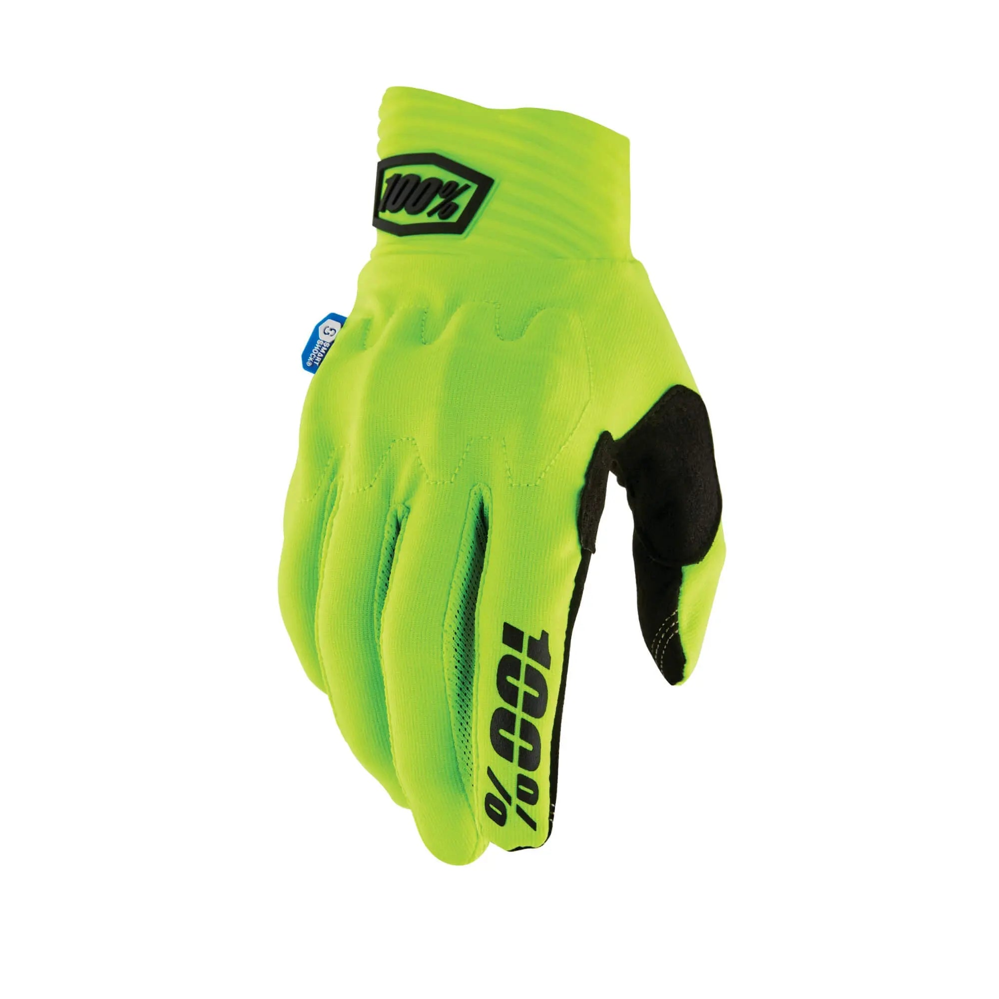 100% Cognito Smart Shock Gloves Fluo Yellow - FREE UK Shipping, FREE 365 Day Returns | Moto Central