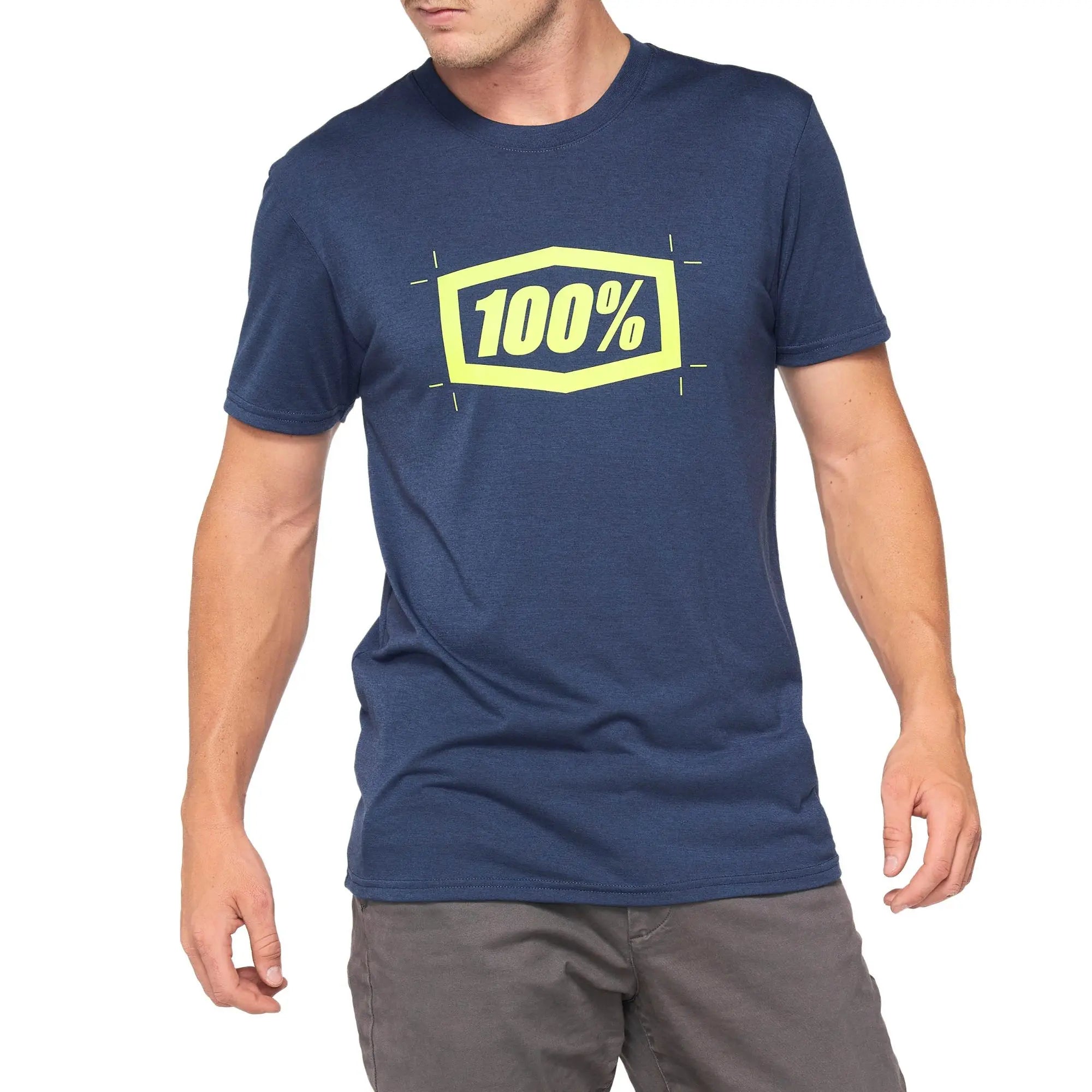 100% Cropped Tech T-Shirt Navy - FREE UK Shipping, FREE 365 Day Returns | Moto Central