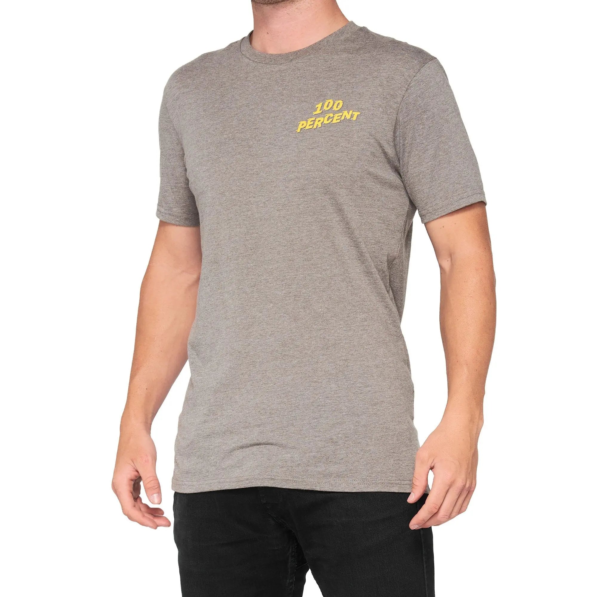 100% Dakota T-Shirt Heather Grey - FREE UK Shipping, FREE 365 Day Returns | Moto Central